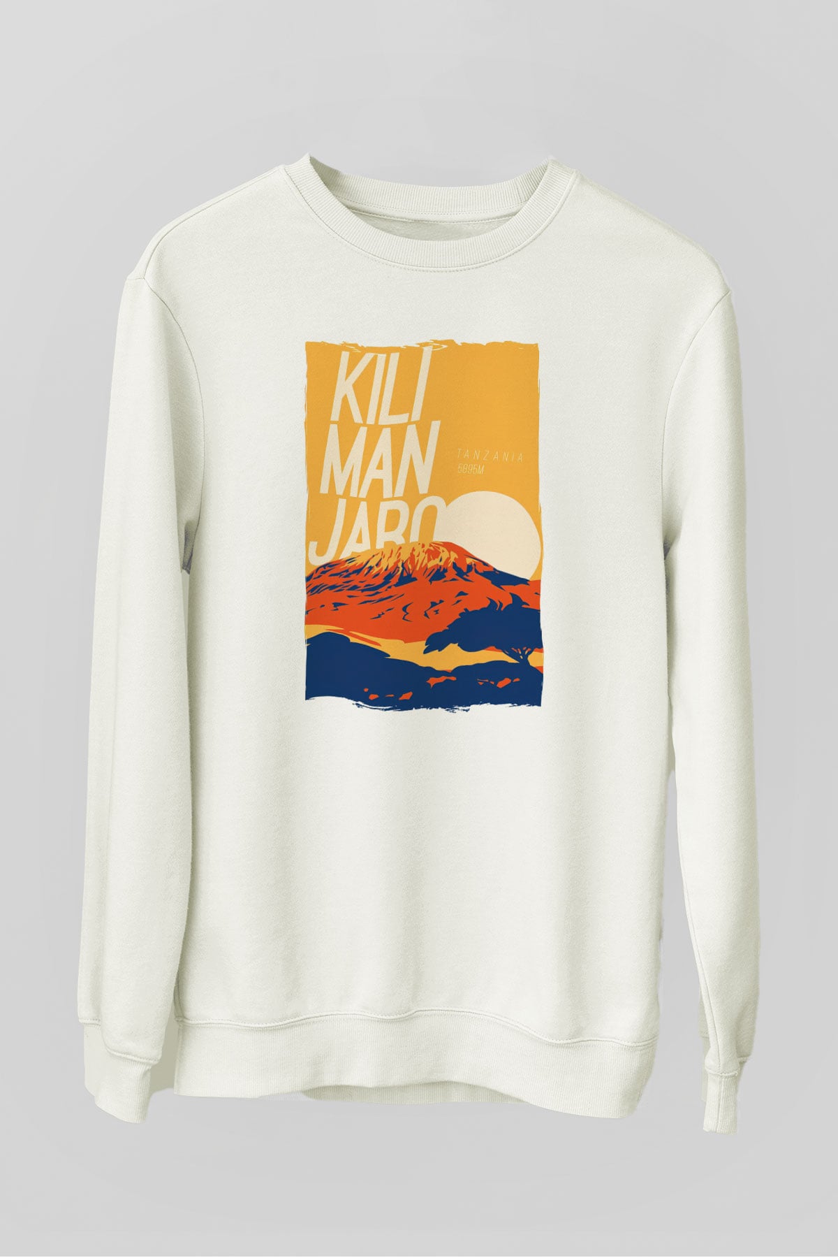 Kilimanjaro Beyaz Unisex Sweatshirt