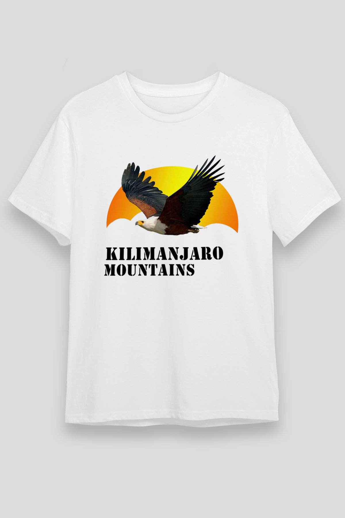 Kilimanjaro Beyaz Unisex Tişört T-Shirt - TişörtFabrikası