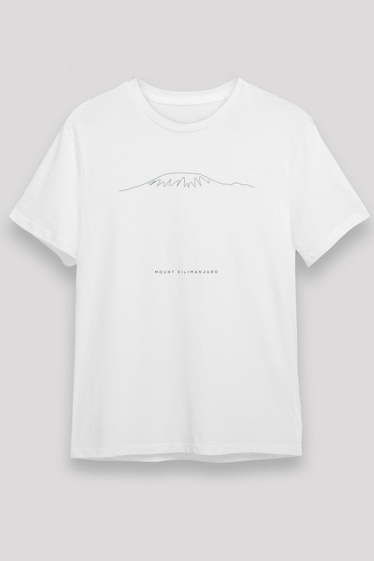 Kilimanjaro Beyaz Unisex Tişört T-Shirt - TişörtFabrikası