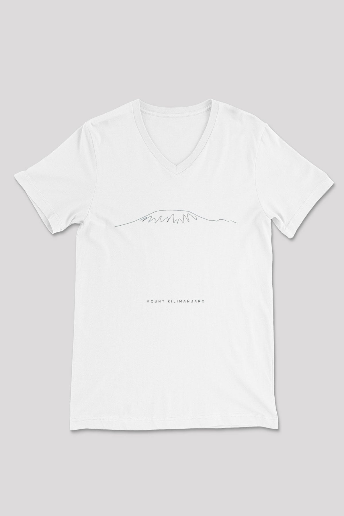 Kilimanjaro Beyaz Unisex V Yaka Tişört