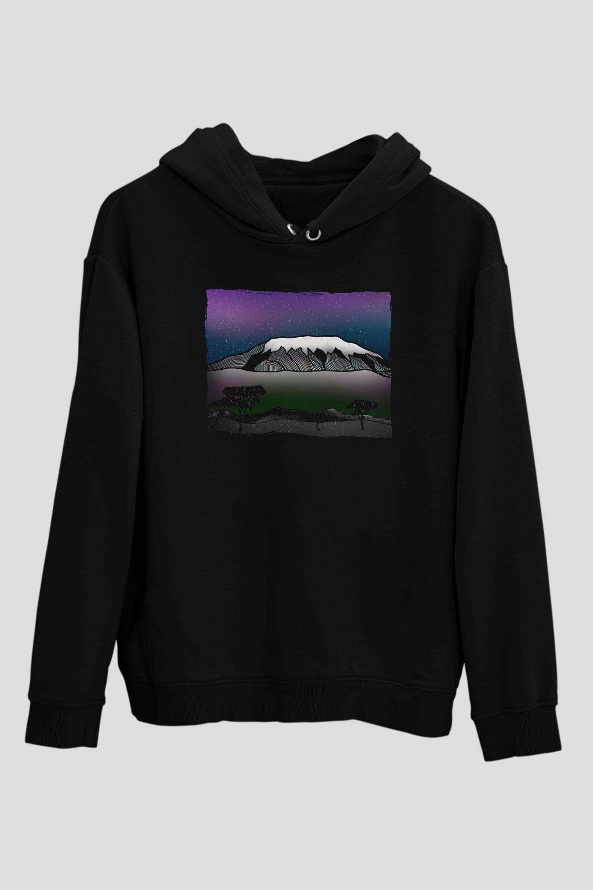 Kilimanjaro Siyah Unisex Hoodie
