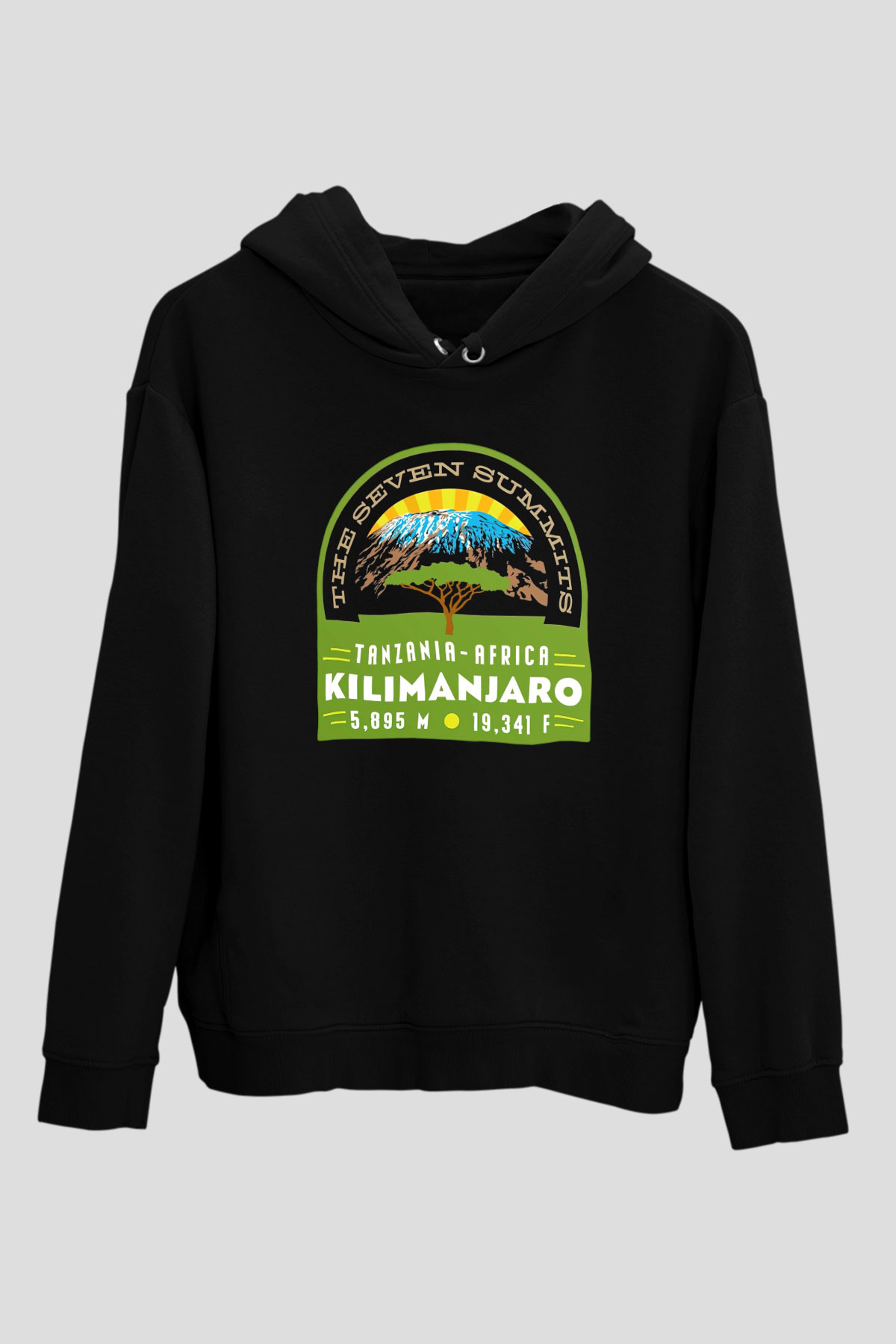Kilimanjaro Siyah Unisex Hoodie