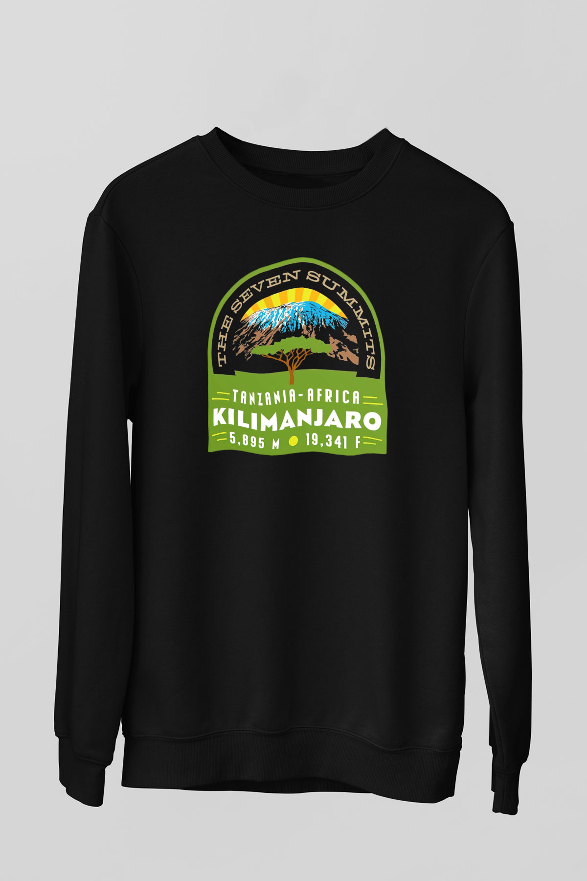 Kilimanjaro Siyah Unisex Sweatshirt