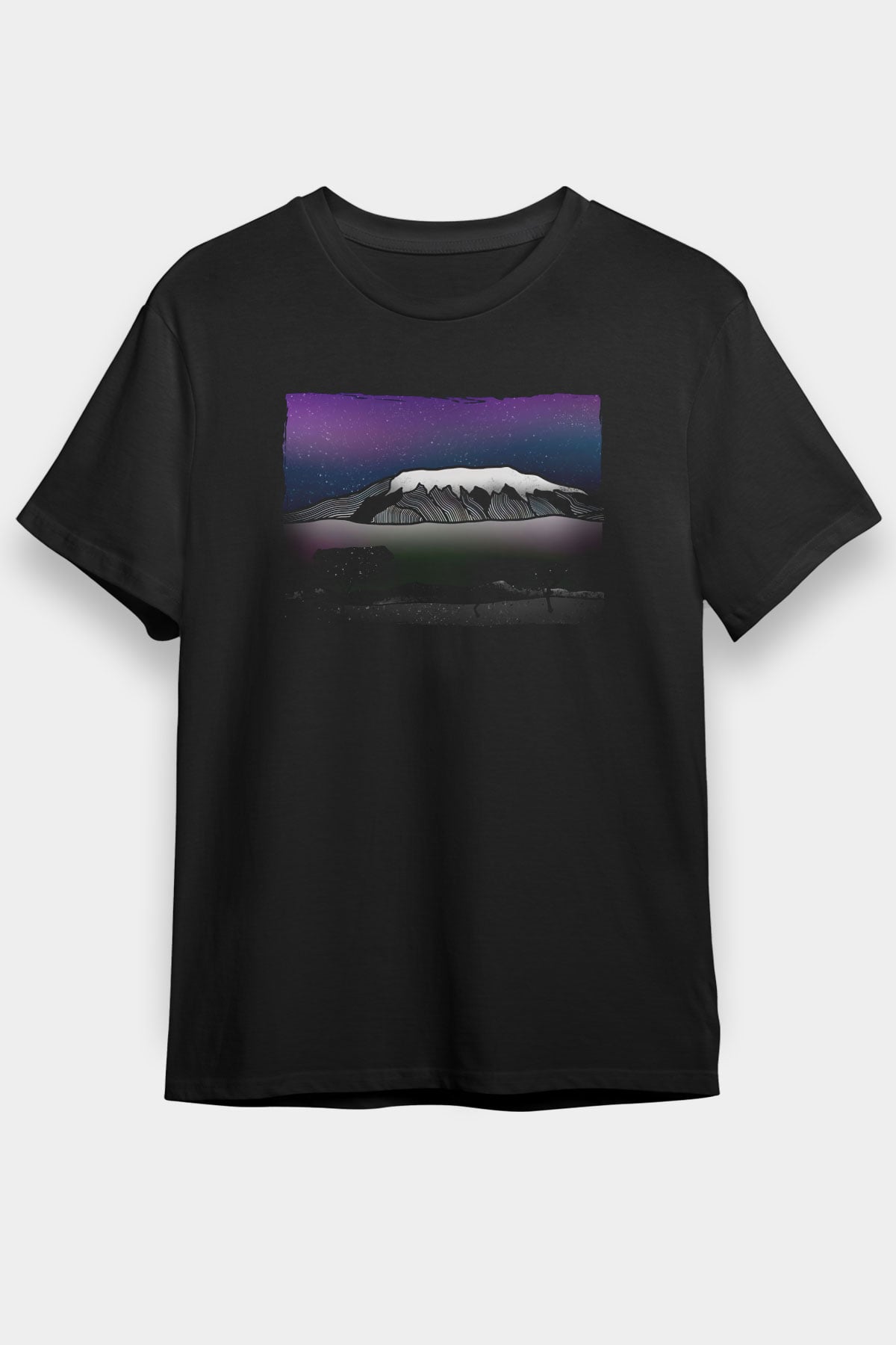 Kilimanjaro Siyah Unisex Tişört T-Shirt - TişörtFabrikası