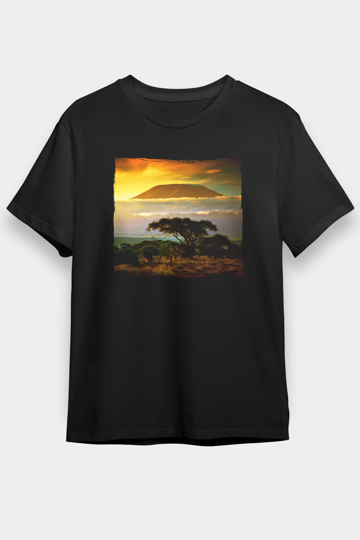 Kilimanjaro Siyah Unisex Tişört T-Shirt - TişörtFabrikası