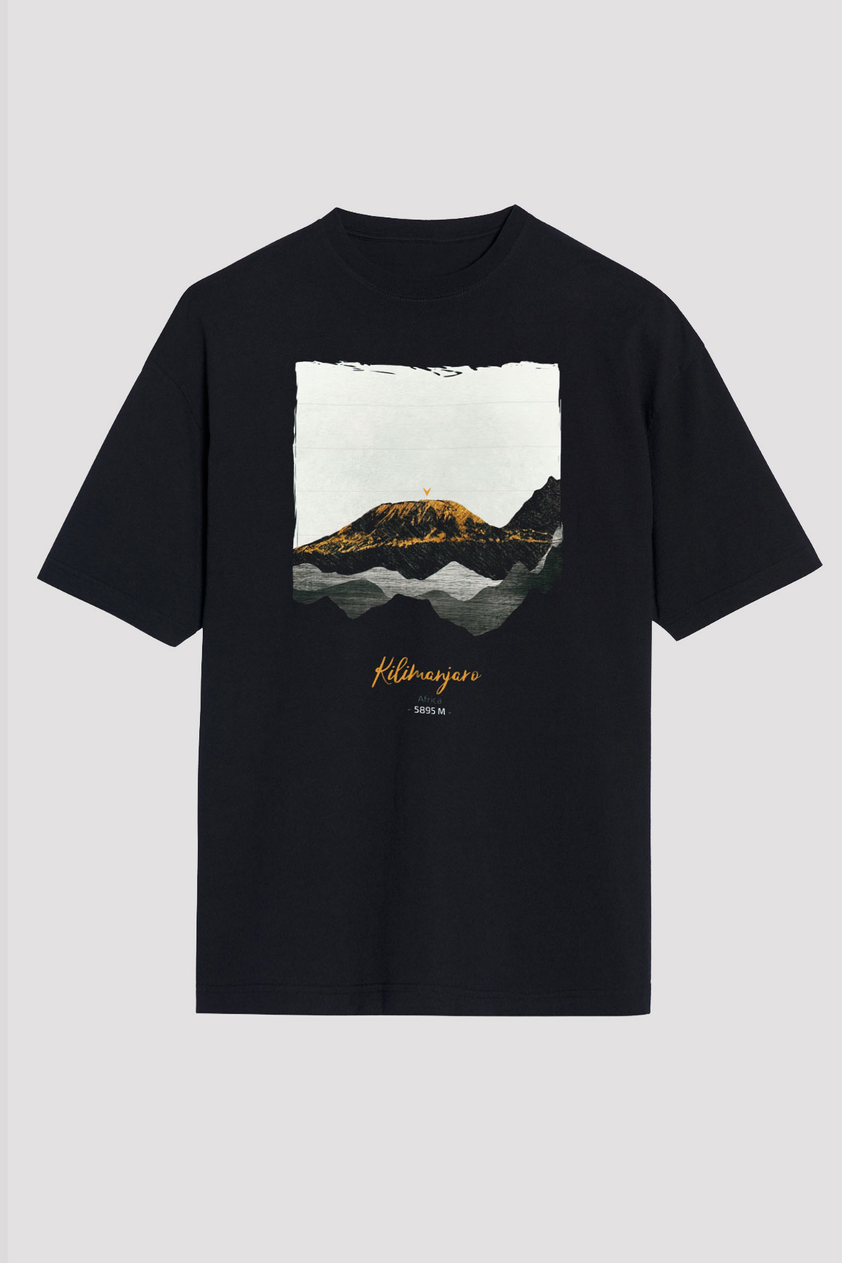 Kilimanjaro Siyah Unisex Tişört T-Shirt - TişörtFabrikası