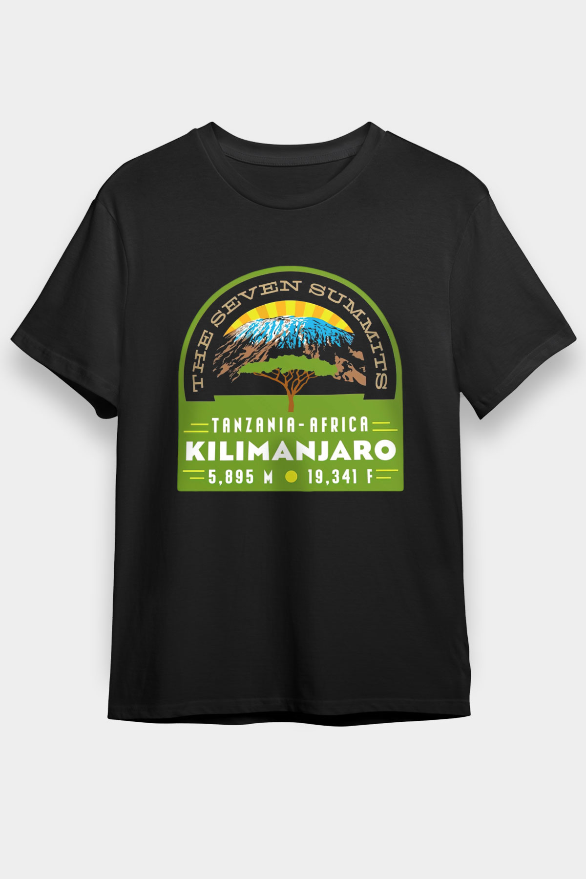 Kilimanjaro Siyah Unisex Tişört T-Shirt - TişörtFabrikası