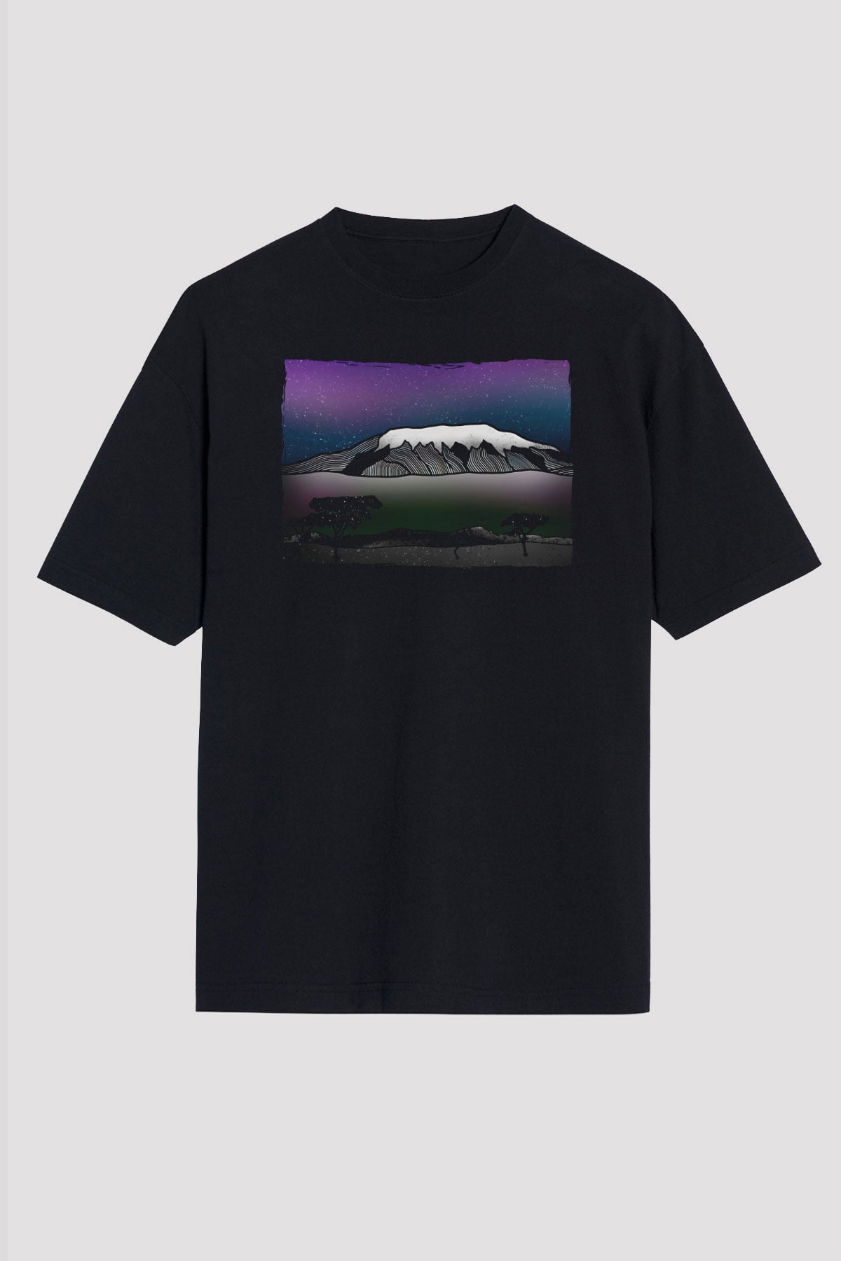Kilimanjaro Siyah Unisex Tişört T-Shirt - TişörtFabrikası