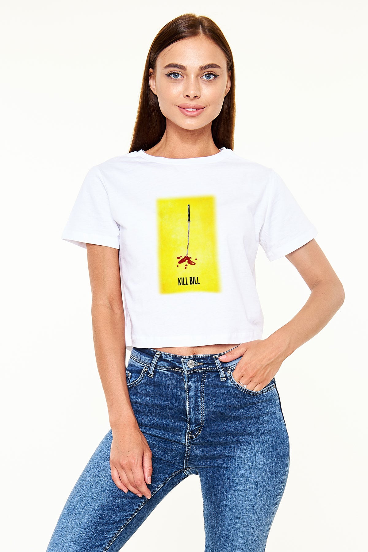 Kill Bill Beyaz Croptop Tişört