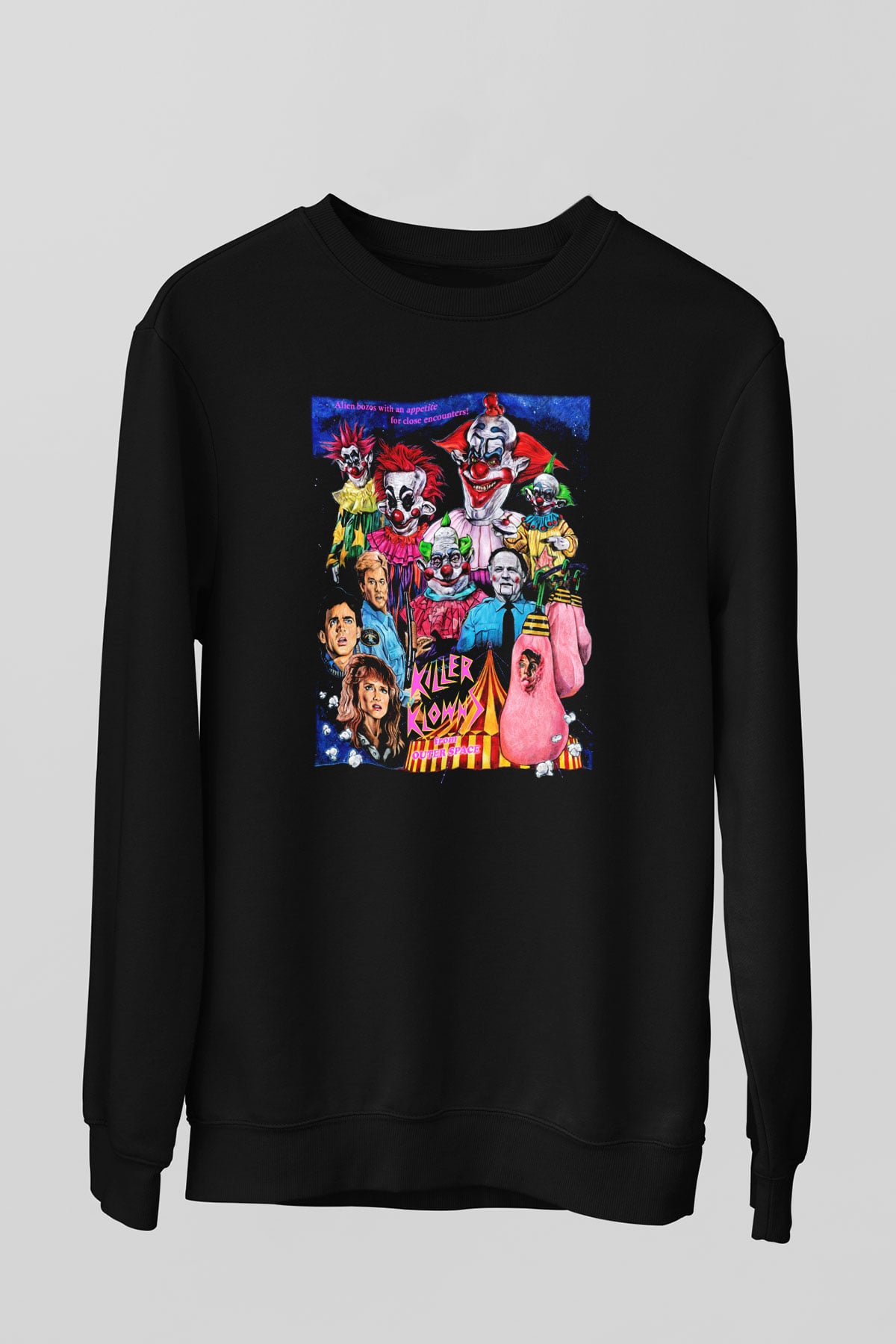 Killer Klowns from Outer Space Siyah Unisex Sweatshirt
