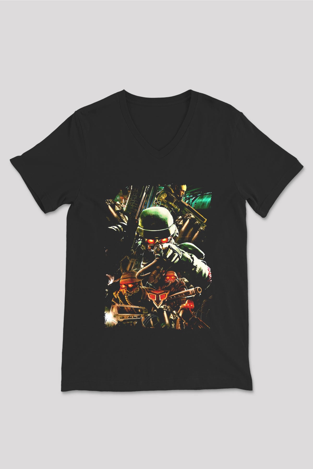 Killzone Siyah Unisex V Yaka Tişört