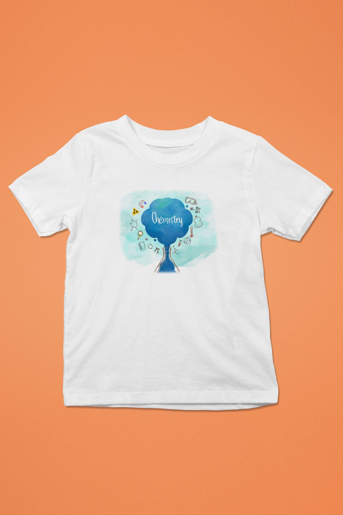 Kimya Formülleri Baskılı Unisex Beyaz Çocuk Tişört