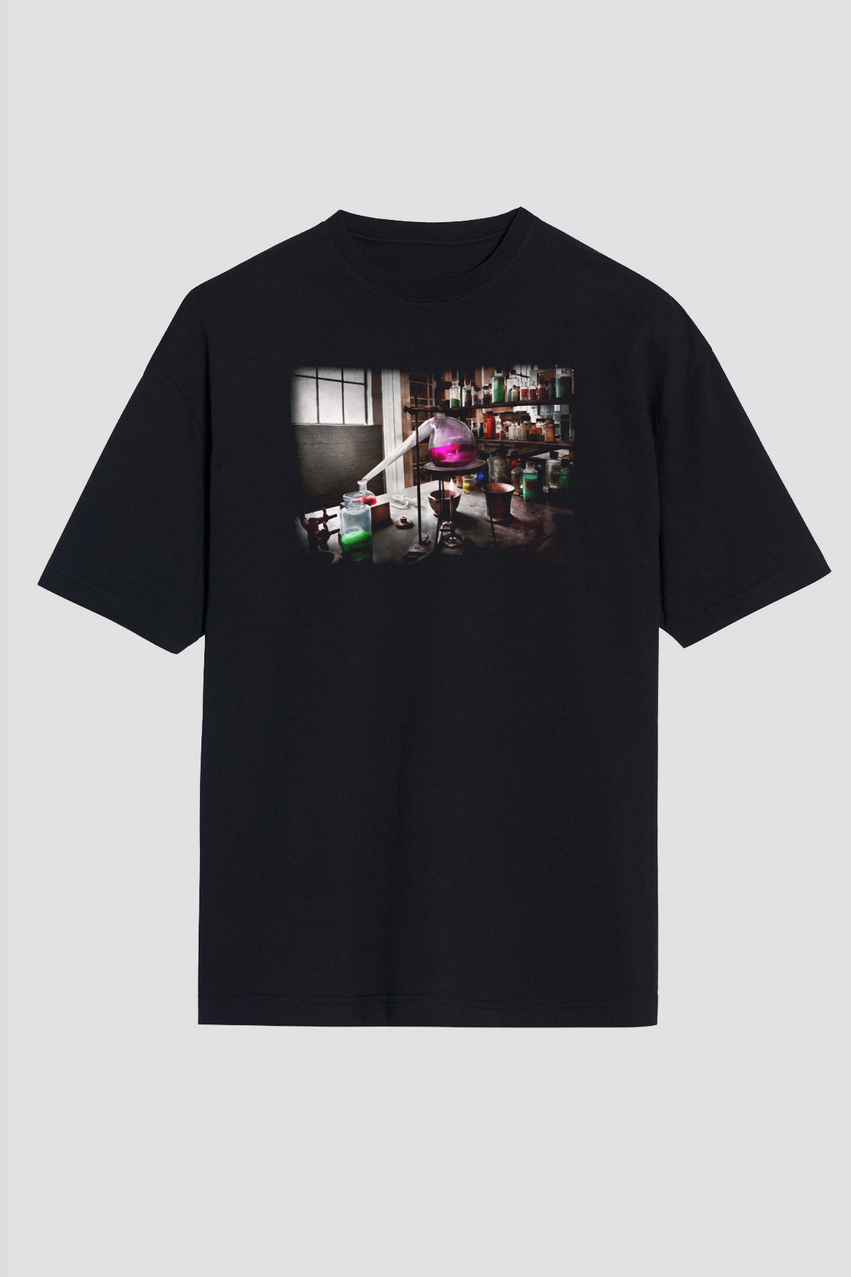 Kimyager Siyah Unisex Oversize Tişört T-Shirt