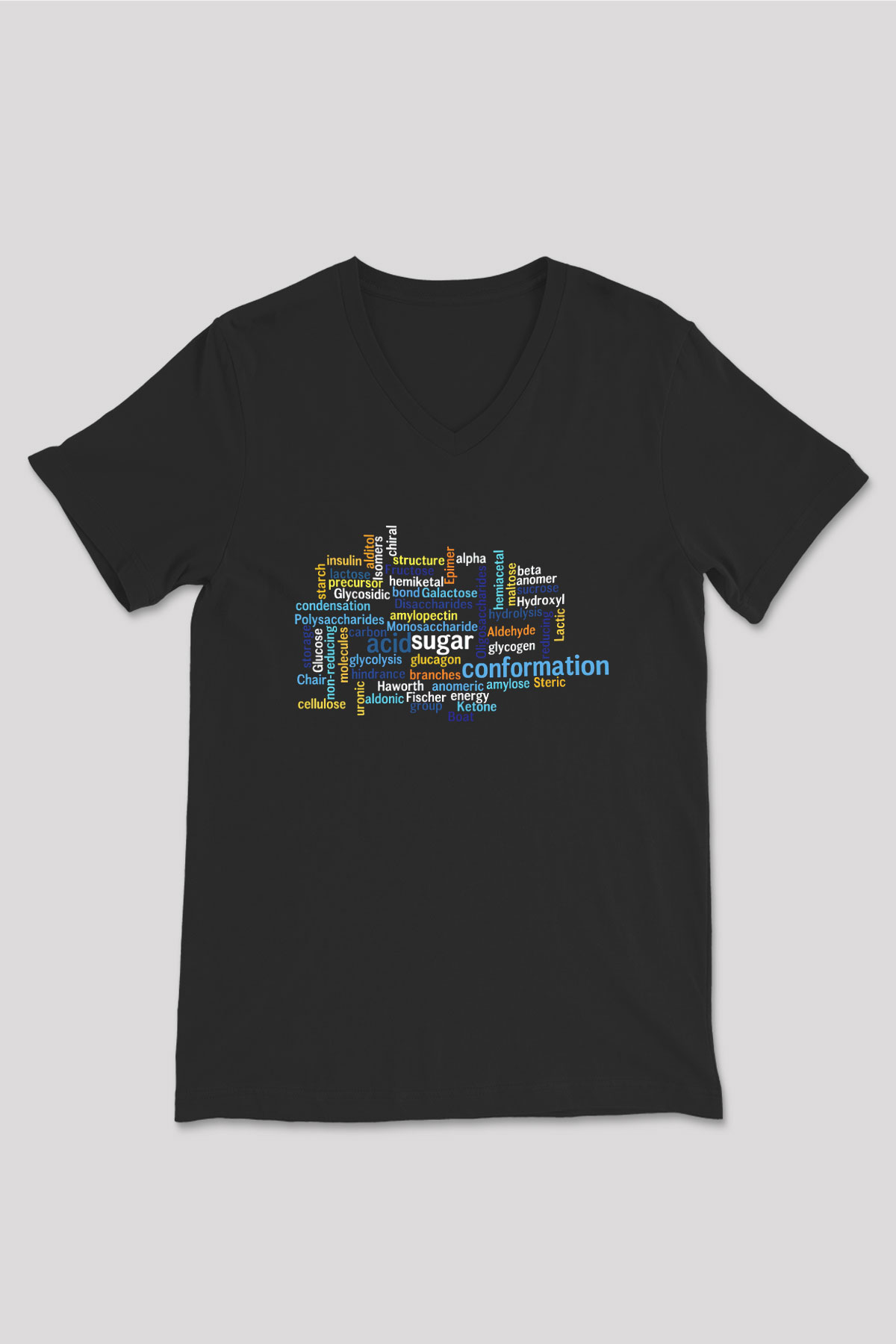 Kimyager Siyah Unisex V Yaka Tişört T-Shirt