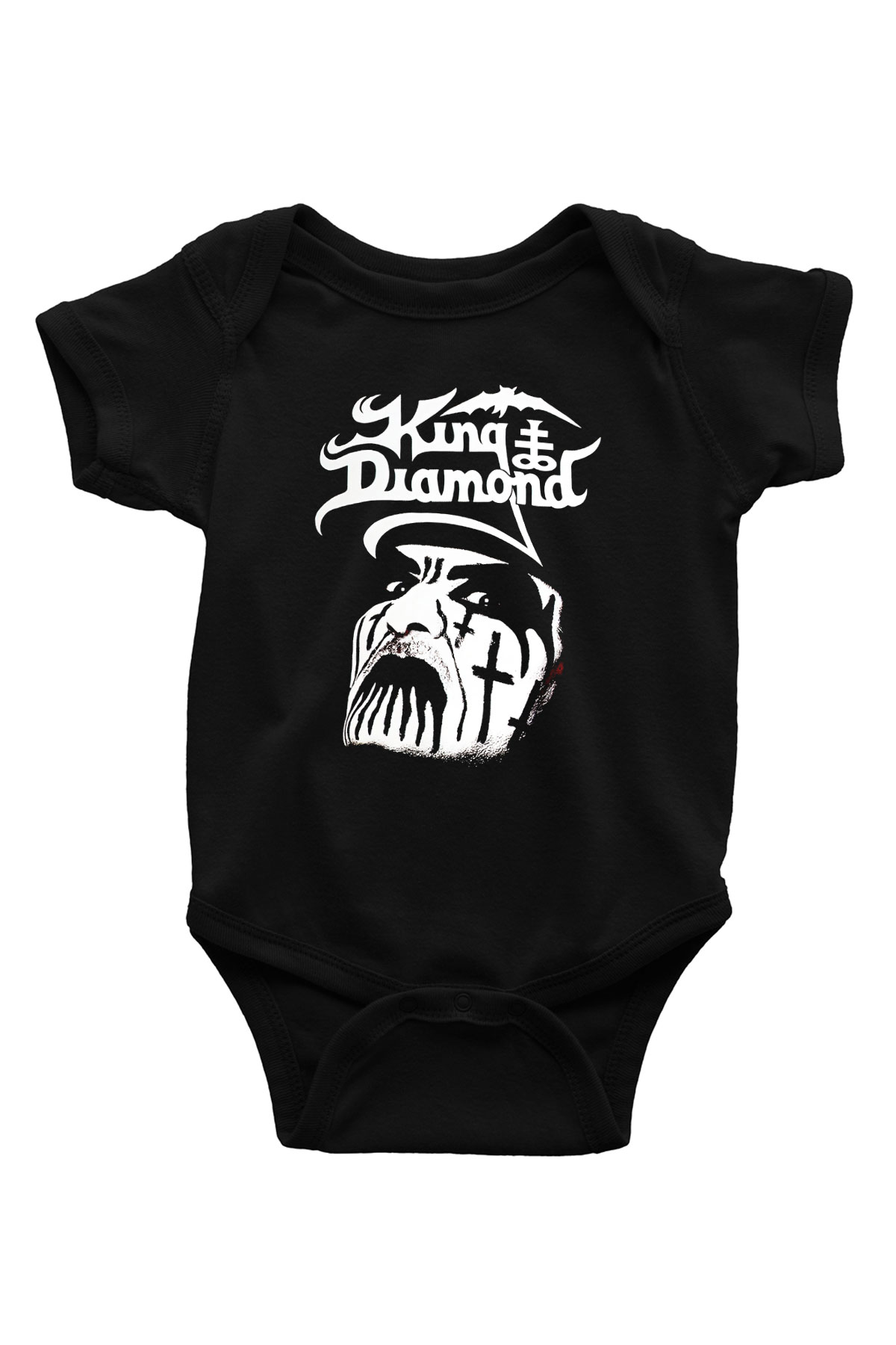 King Diamond Baskılı Siyah Bebek Body - Zıbın