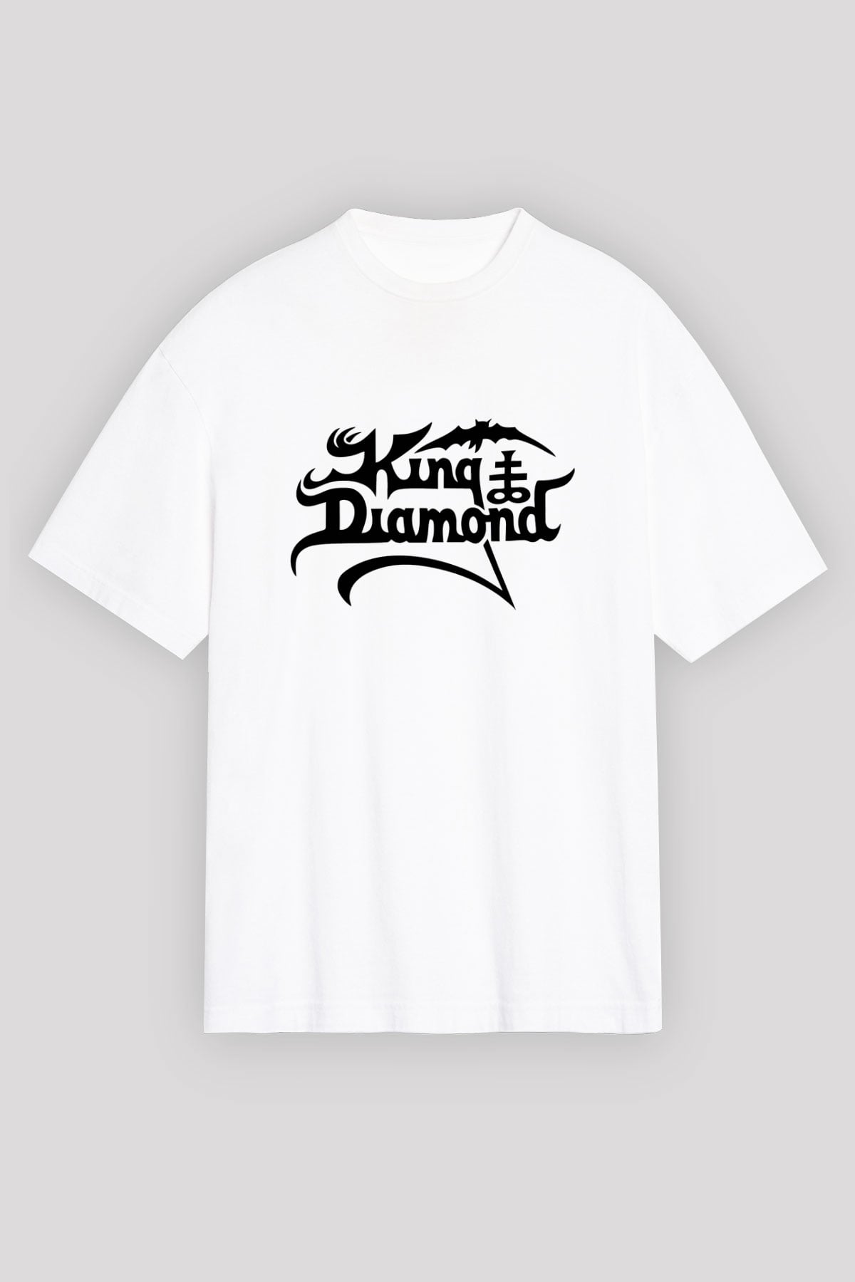 King Diamond Beyaz Unisex Oversize Tişört T-Shirt