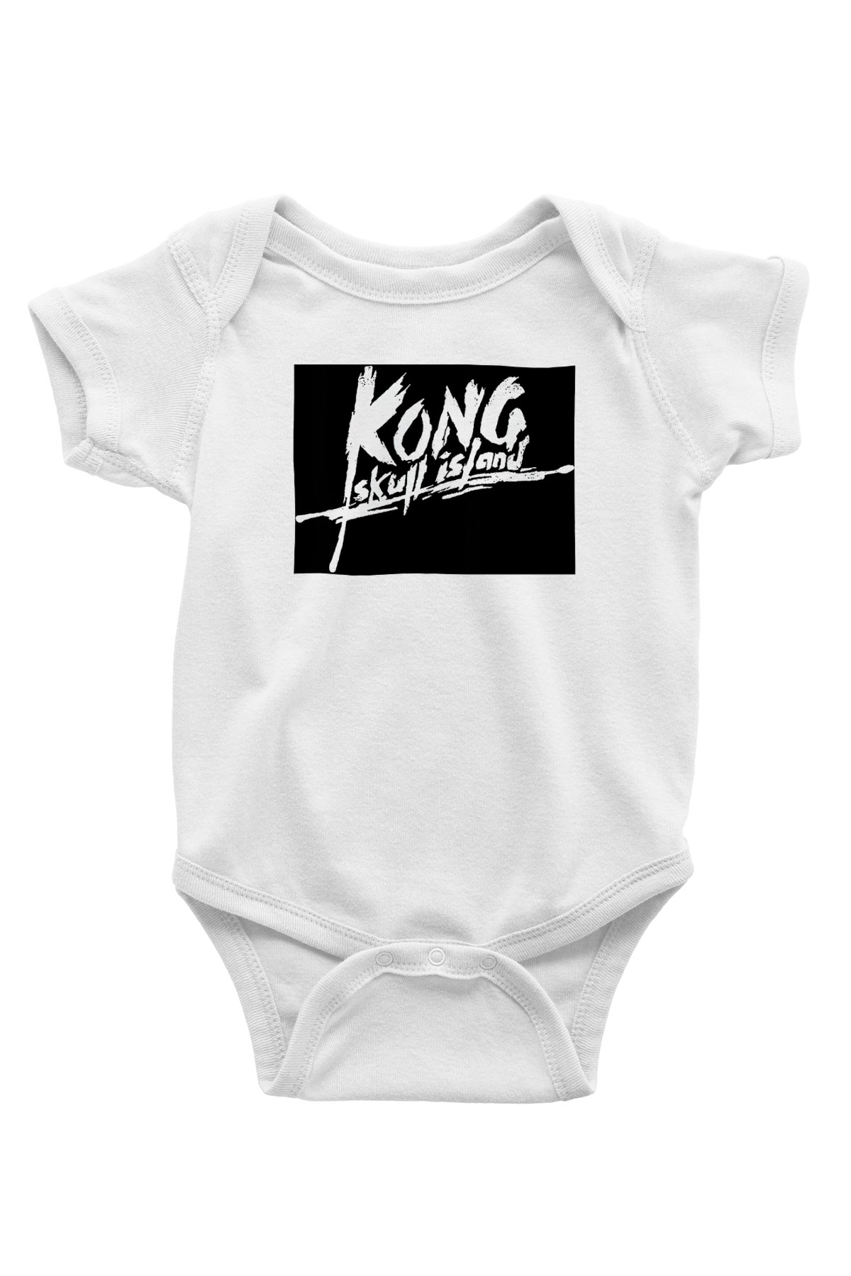 King Kong Baskılı Beyaz Unisex Bebek Body - Zıbın