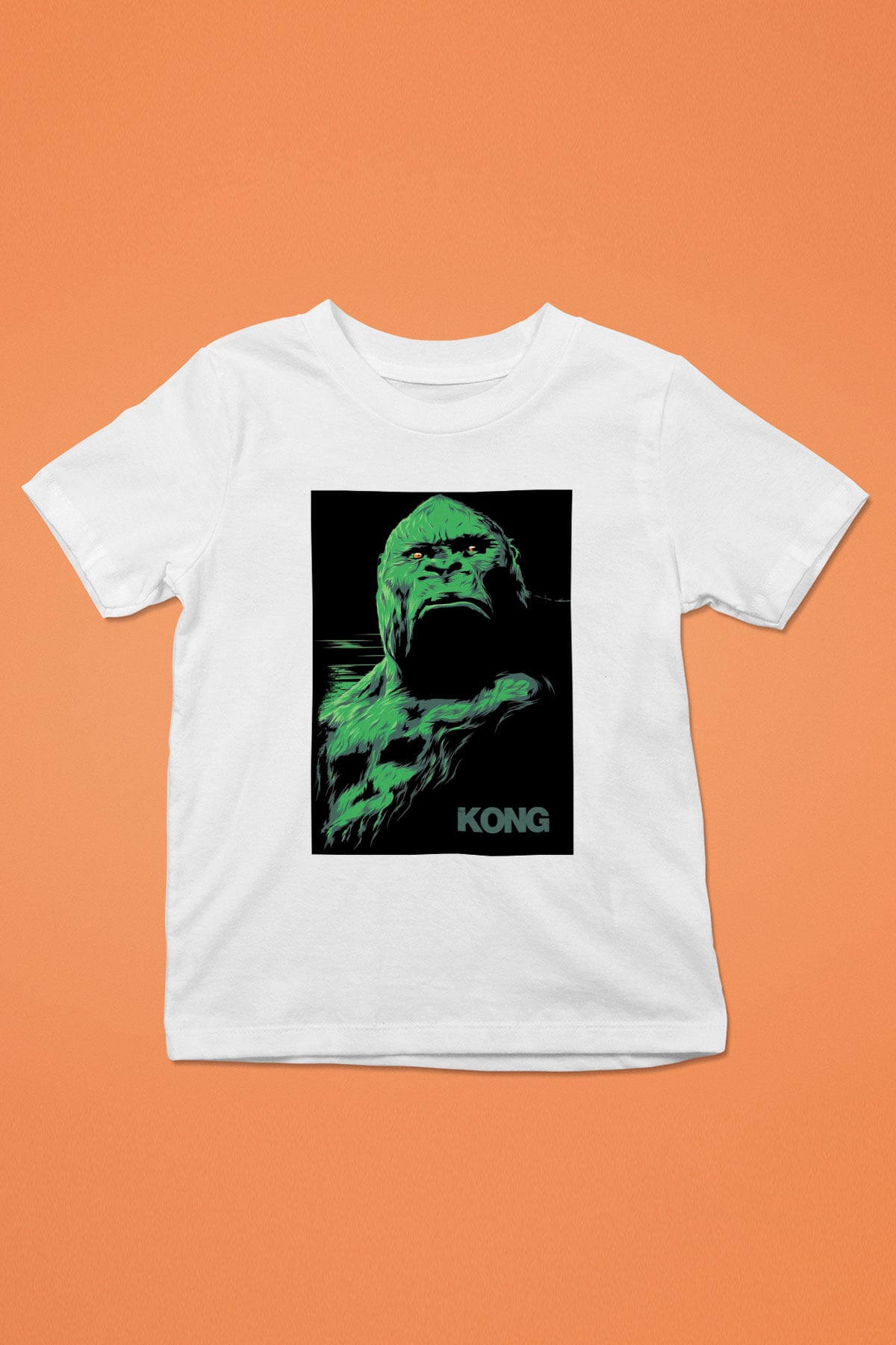 King Kong Baskılı Beyaz Unisex Çocuk Tişört