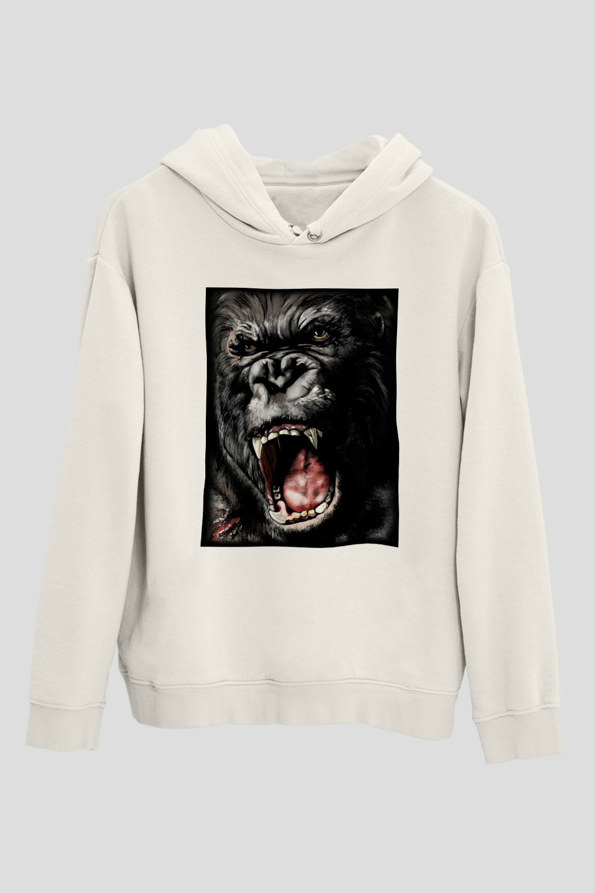 King Kong Beyaz Unisex Hoodie