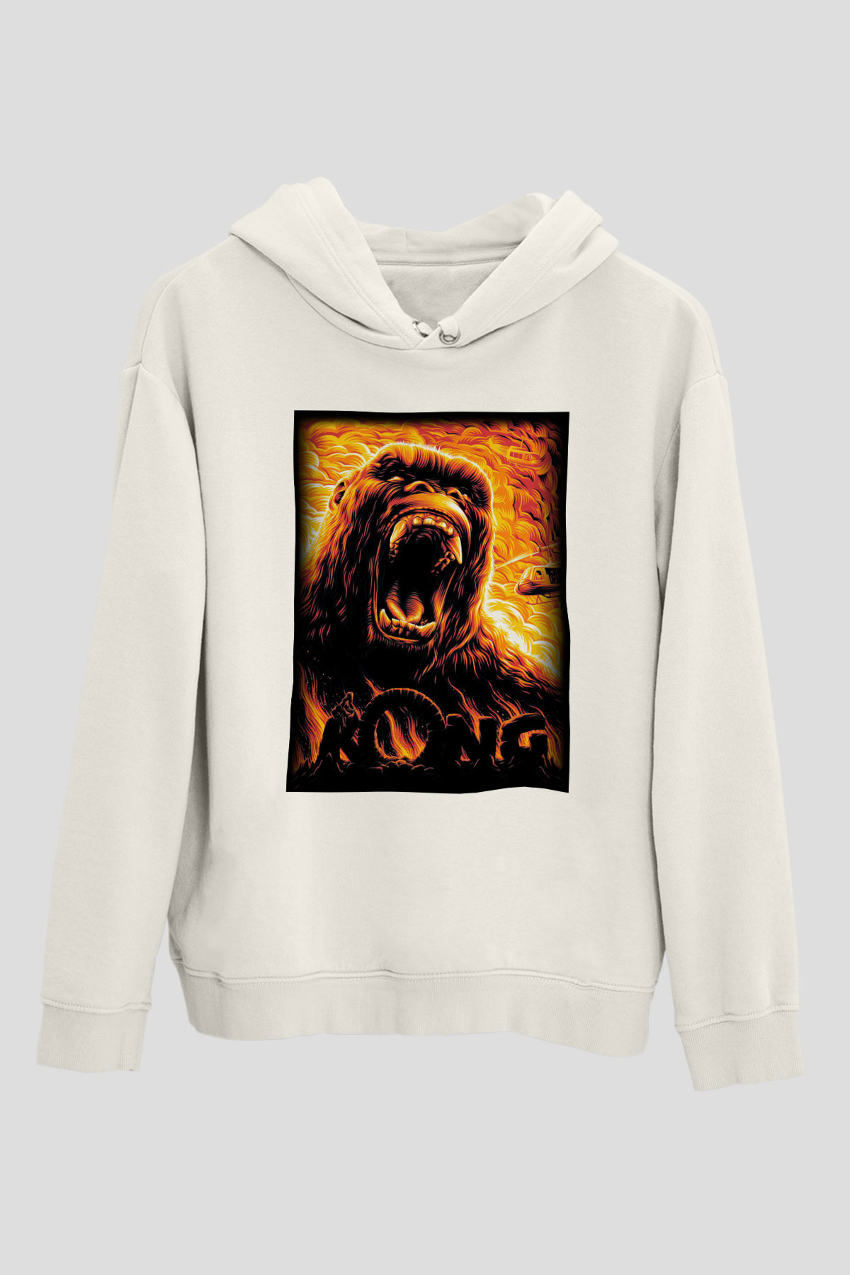 King Kong Beyaz Unisex Hoodie