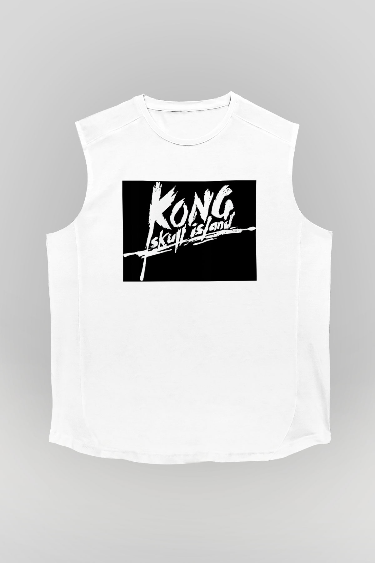 King Kong Beyaz Unisex Kolsuz Tişört