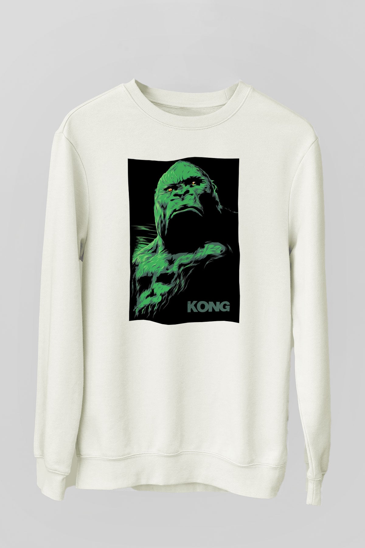 King Kong Beyaz Unisex Sweatshirt