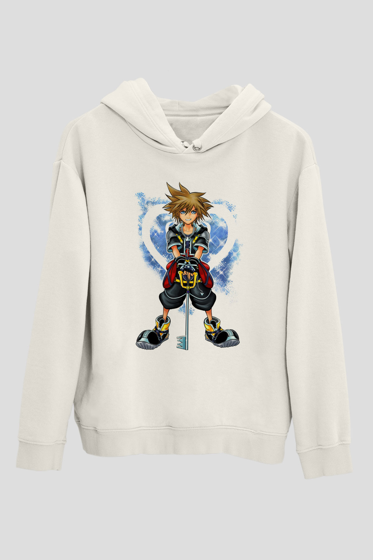 Kingdom Hearts Beyaz Unisex Hoodie