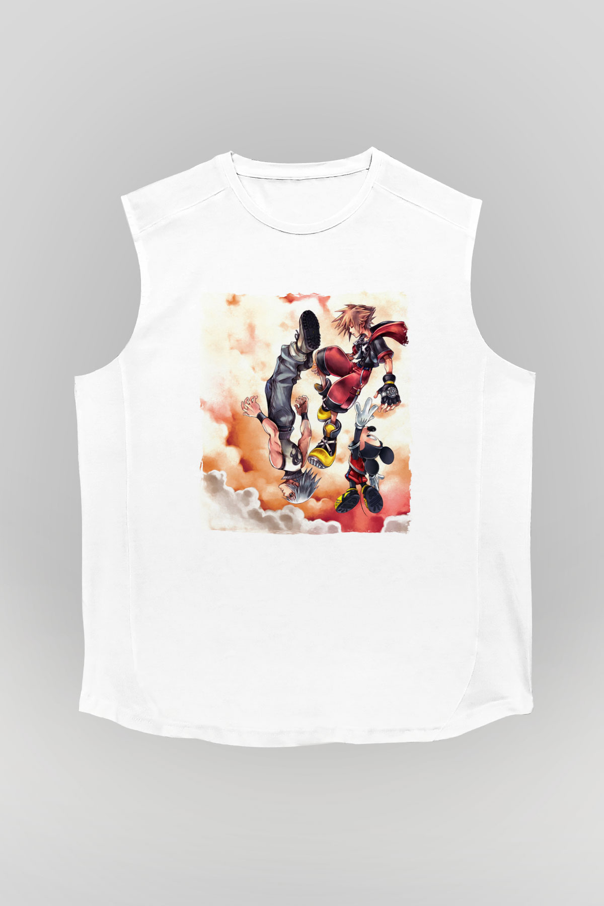 Kingdom Hearts Beyaz Unisex Kolsuz Tişört