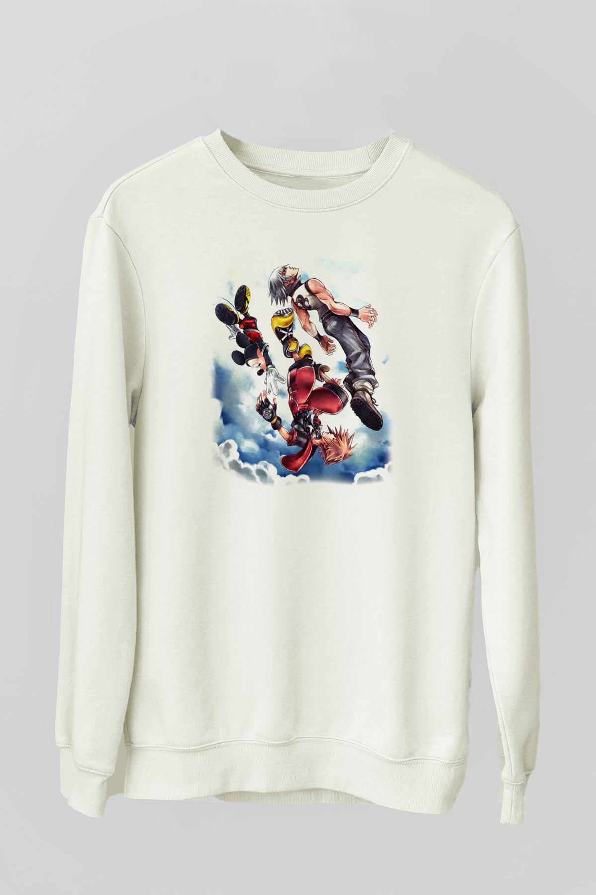 Kingdom Hearts Beyaz Unisex Sweatshirt