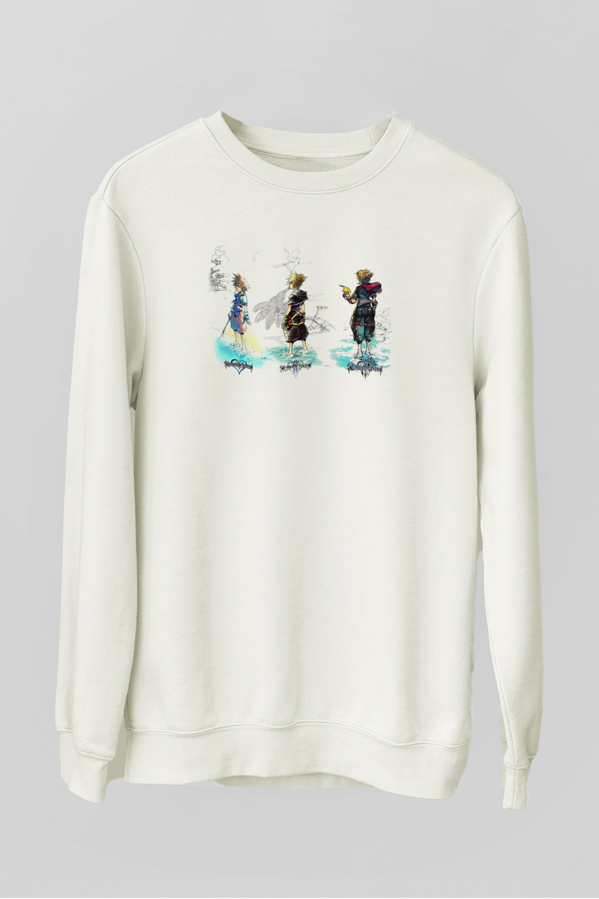 Kingdom Hearts Beyaz Unisex Sweatshirt