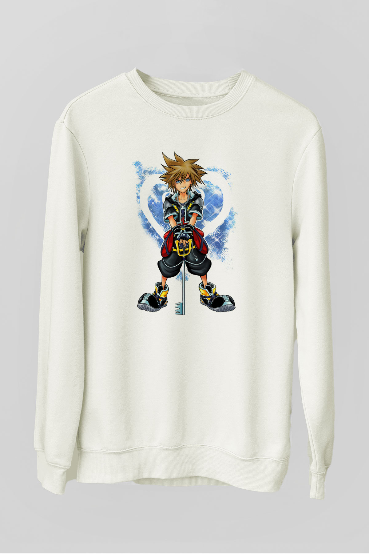 Kingdom Hearts Beyaz Unisex Sweatshirt