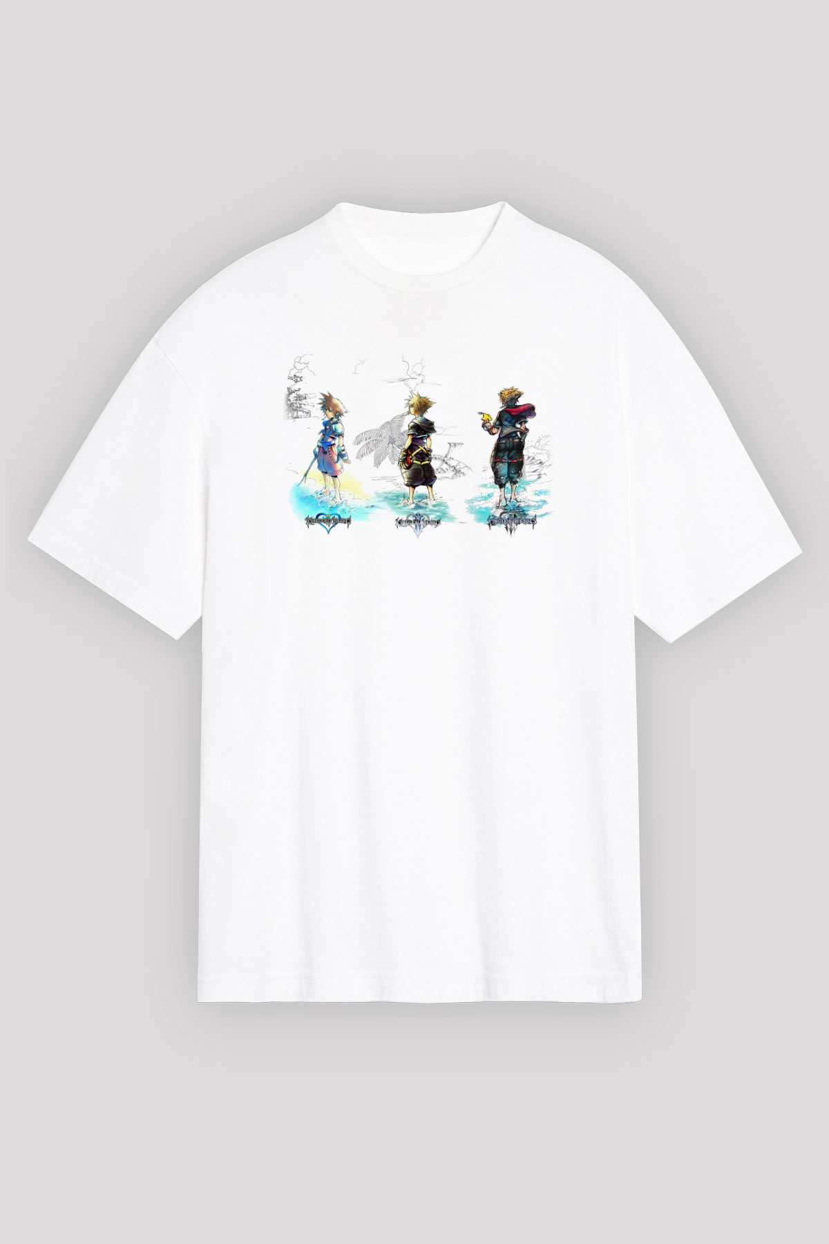Kingdom Hearts Beyaz Unisex Tişört T-Shirt