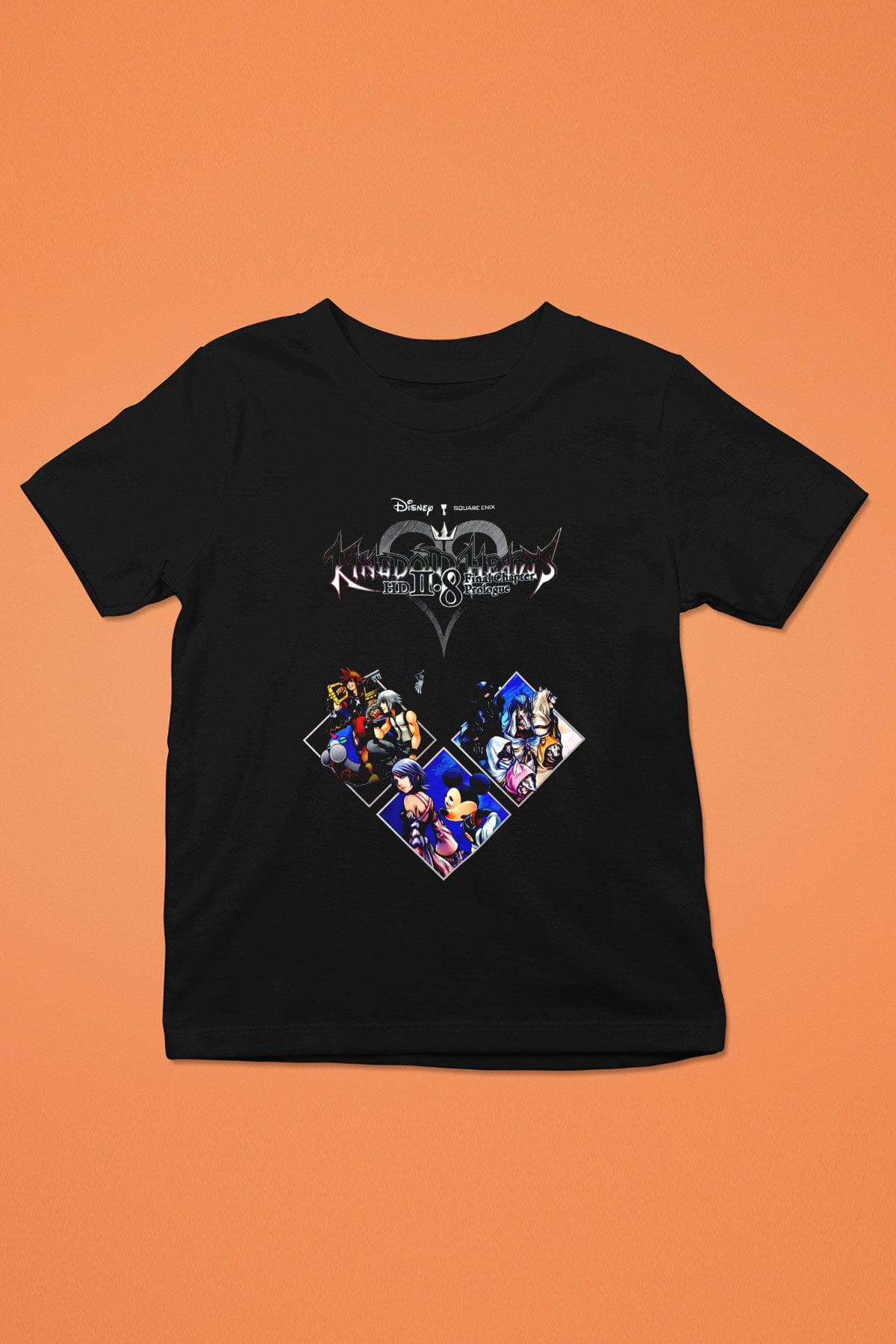 Kingdom Hearts Siyah Unisex Çocuk Tişört