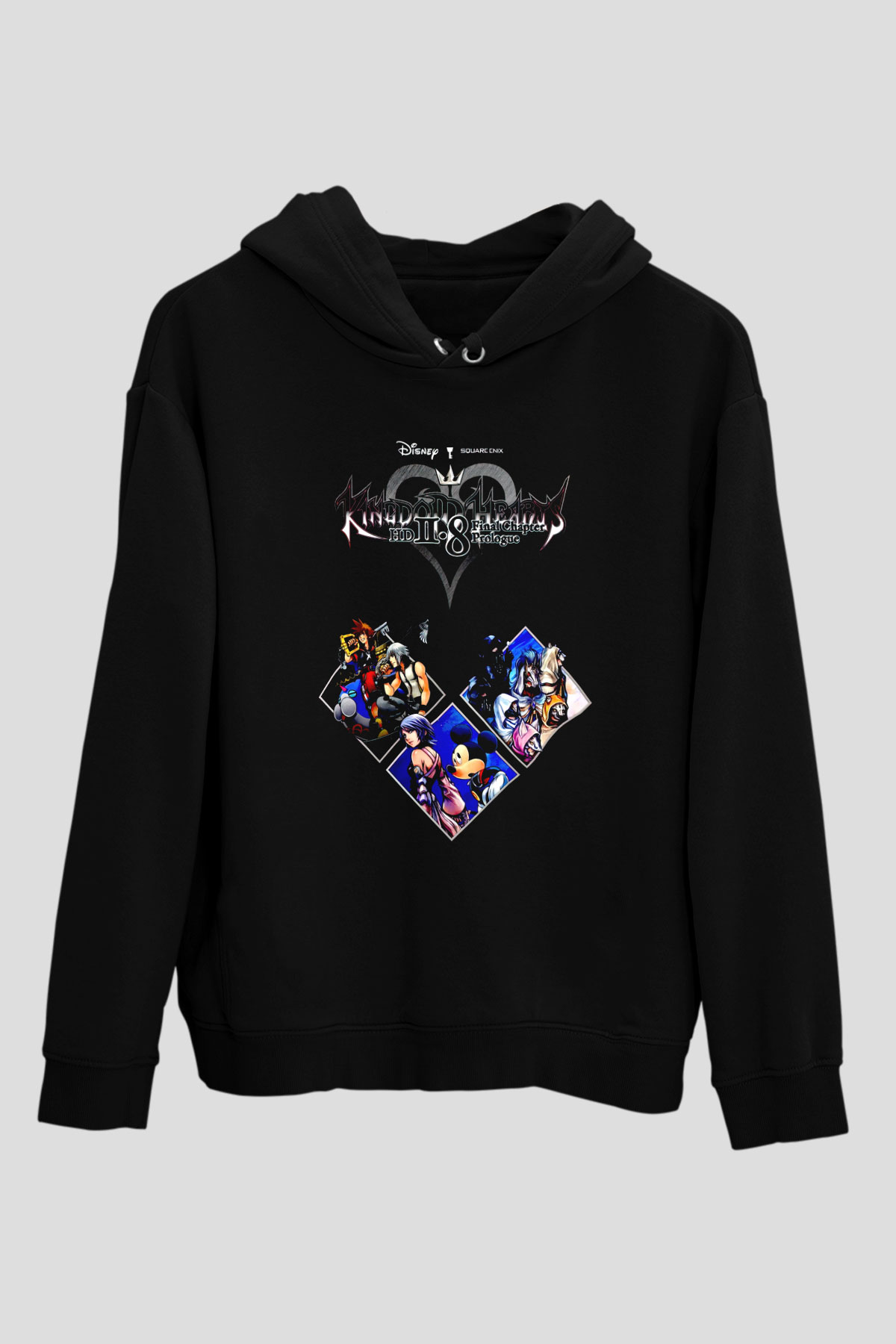 Kingdom Hearts Siyah Unisex Hoodie