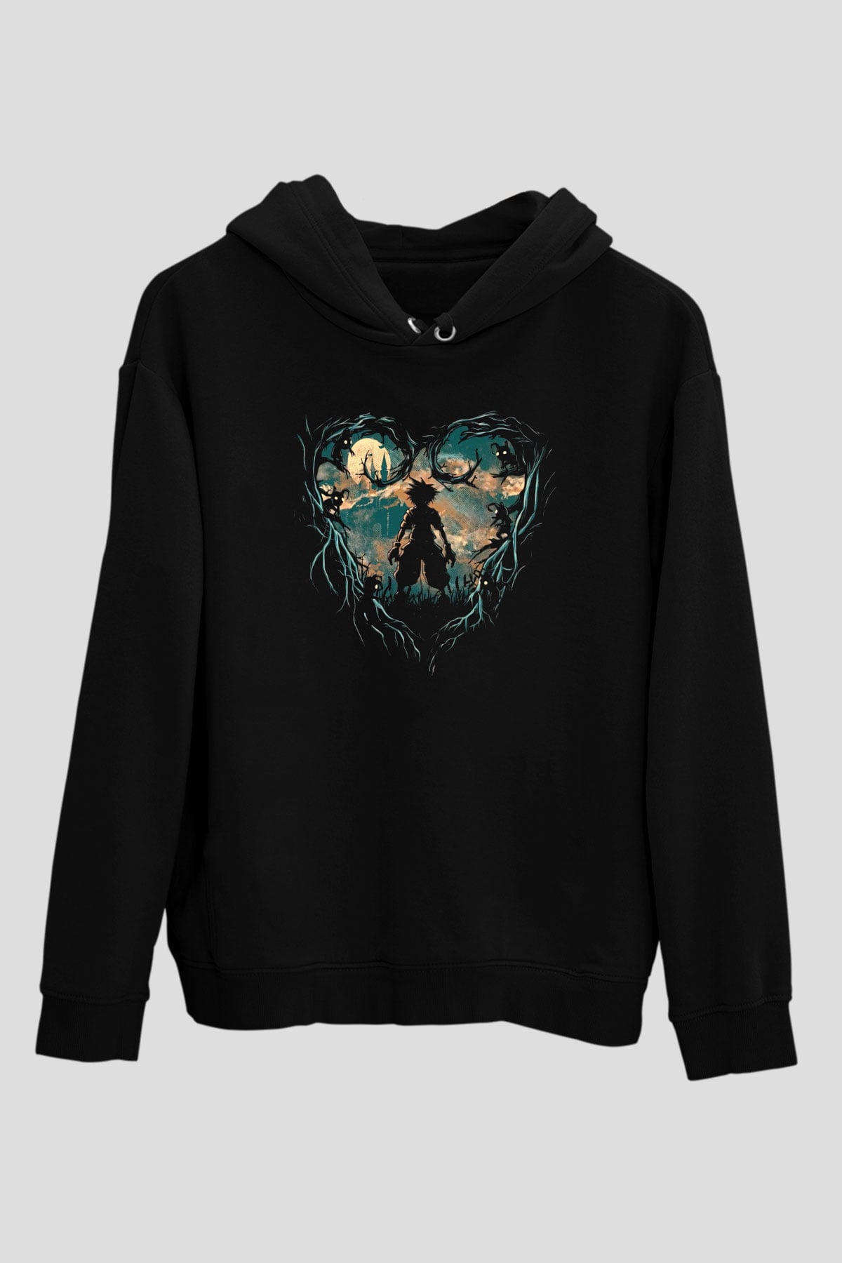 Kingdom Hearts Siyah Unisex Hoodie