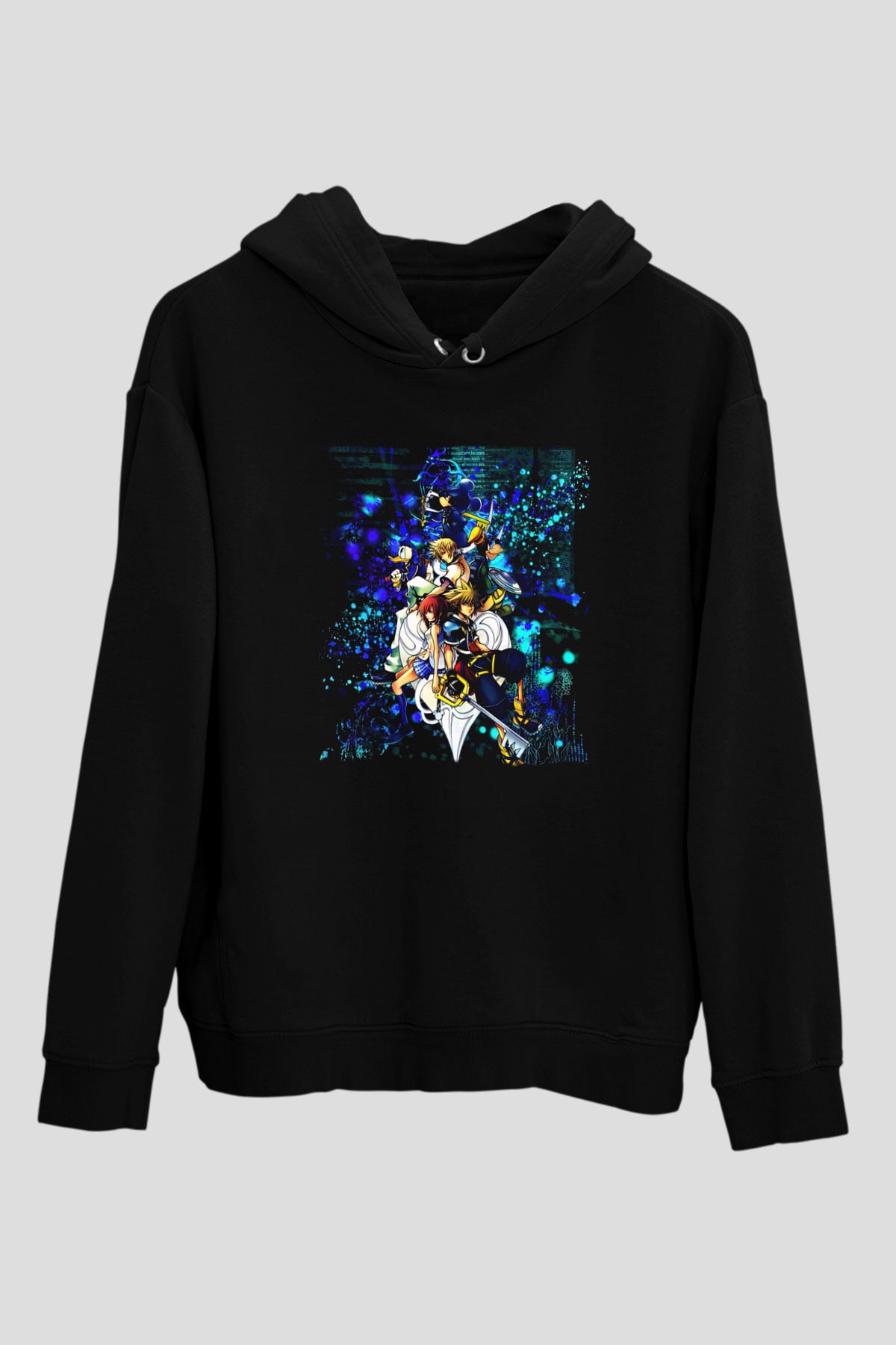 Kingdom Hearts Siyah Unisex Hoodie