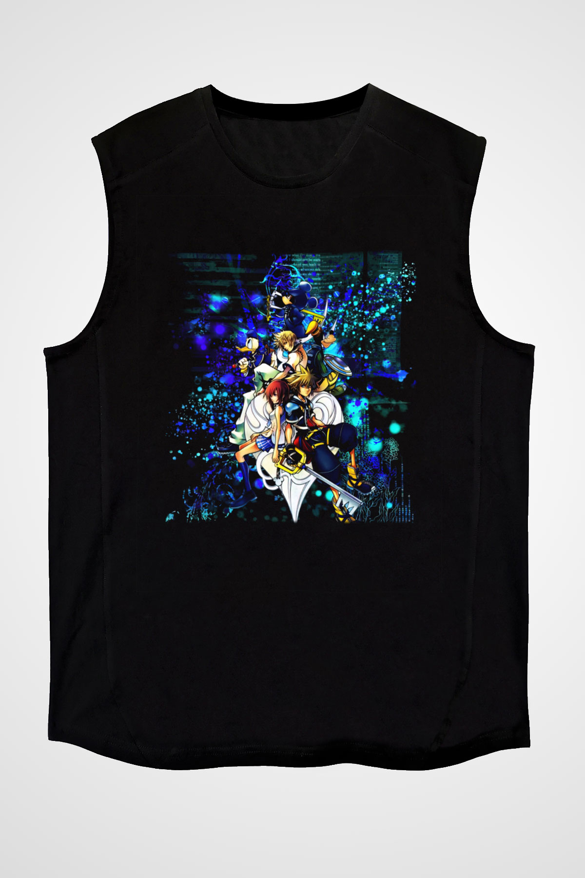 Kingdom Hearts Siyah Unisex Kolsuz Tişört