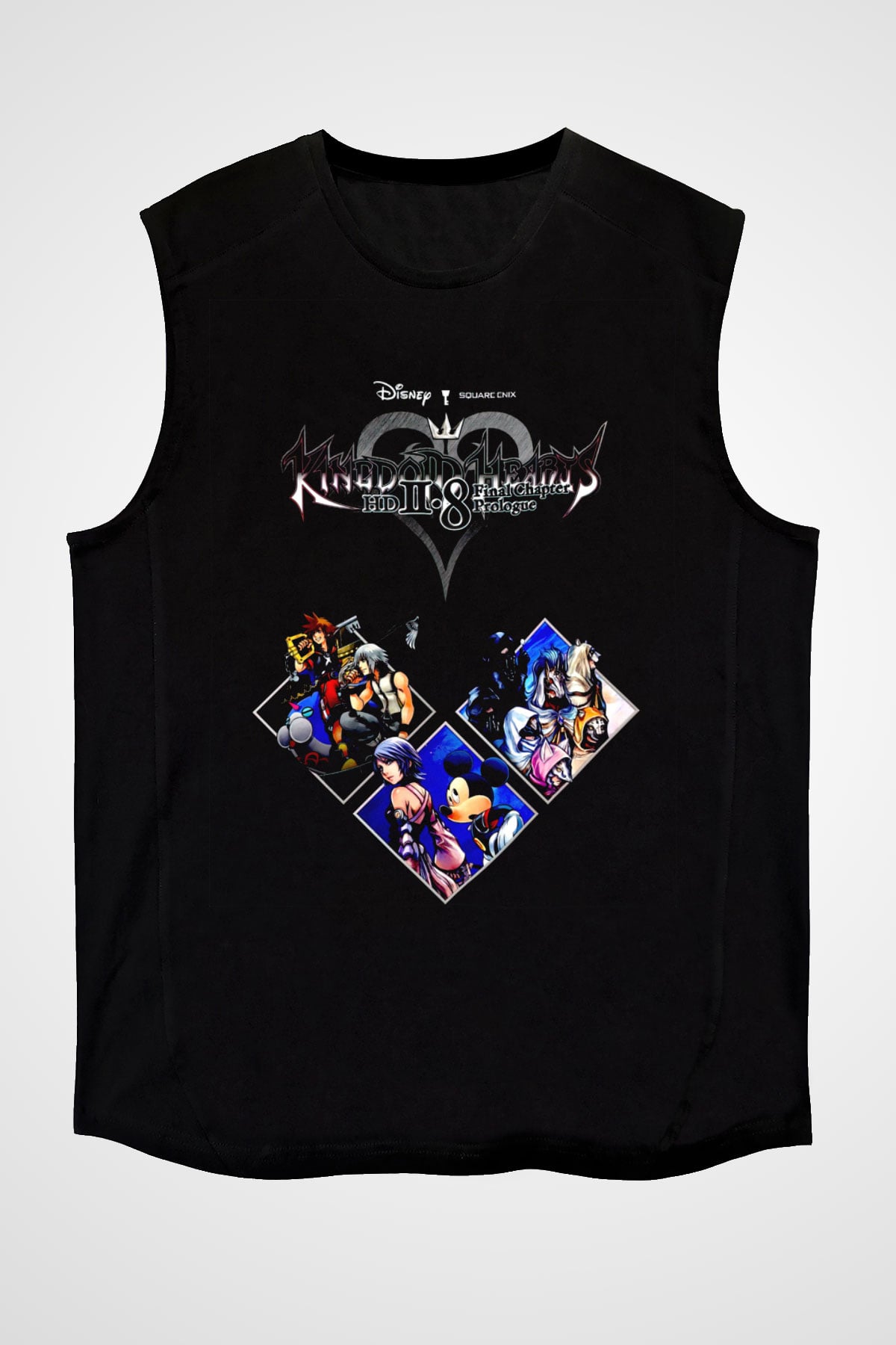 Kingdom Hearts Siyah Unisex Kolsuz Tişört