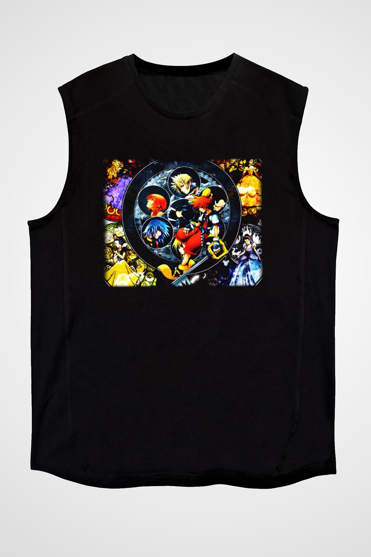 Kingdom Hearts Siyah Unisex Kolsuz Tişört