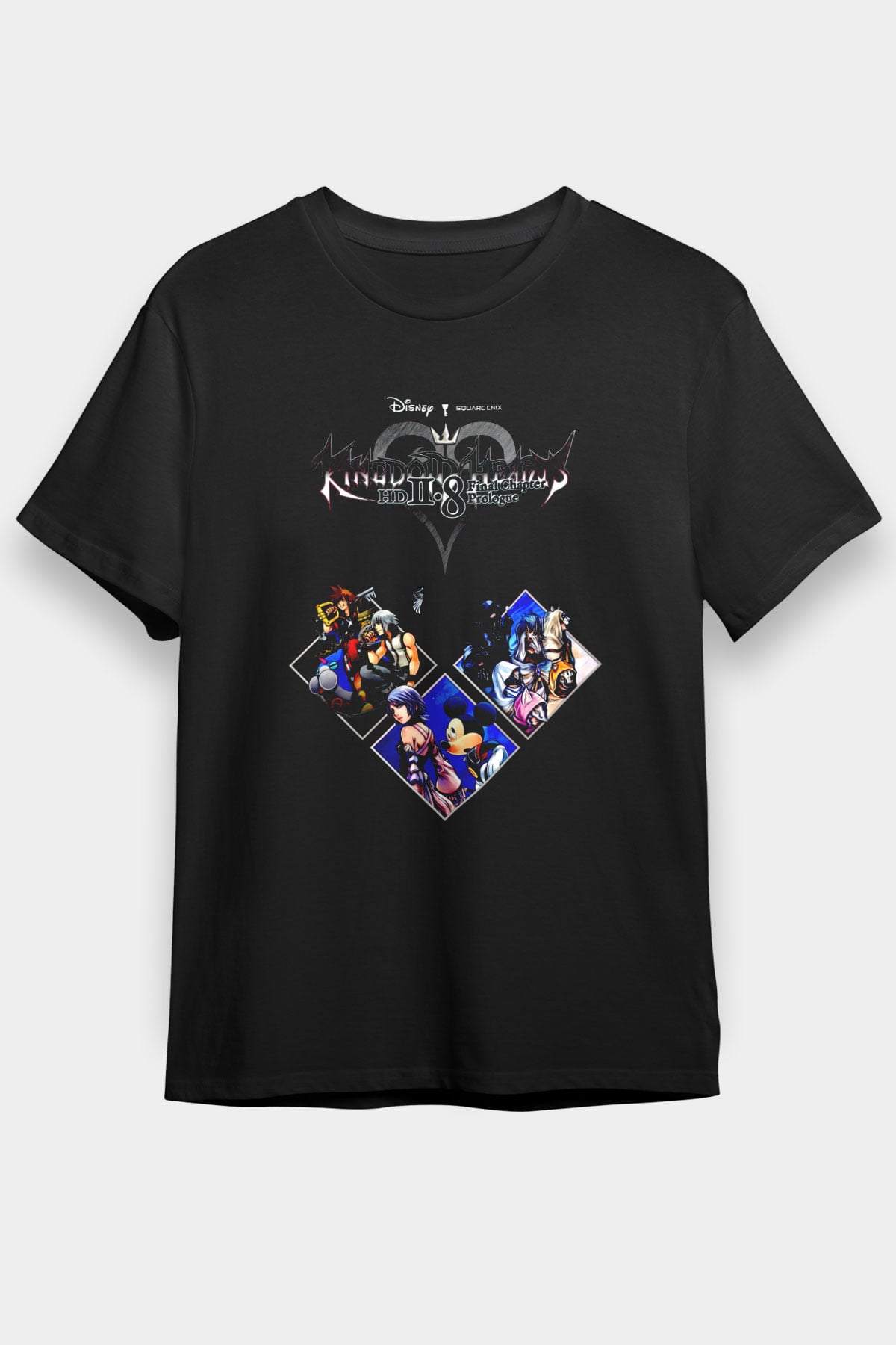 Kingdom Hearts Siyah Unisex Tişört T-Shirt