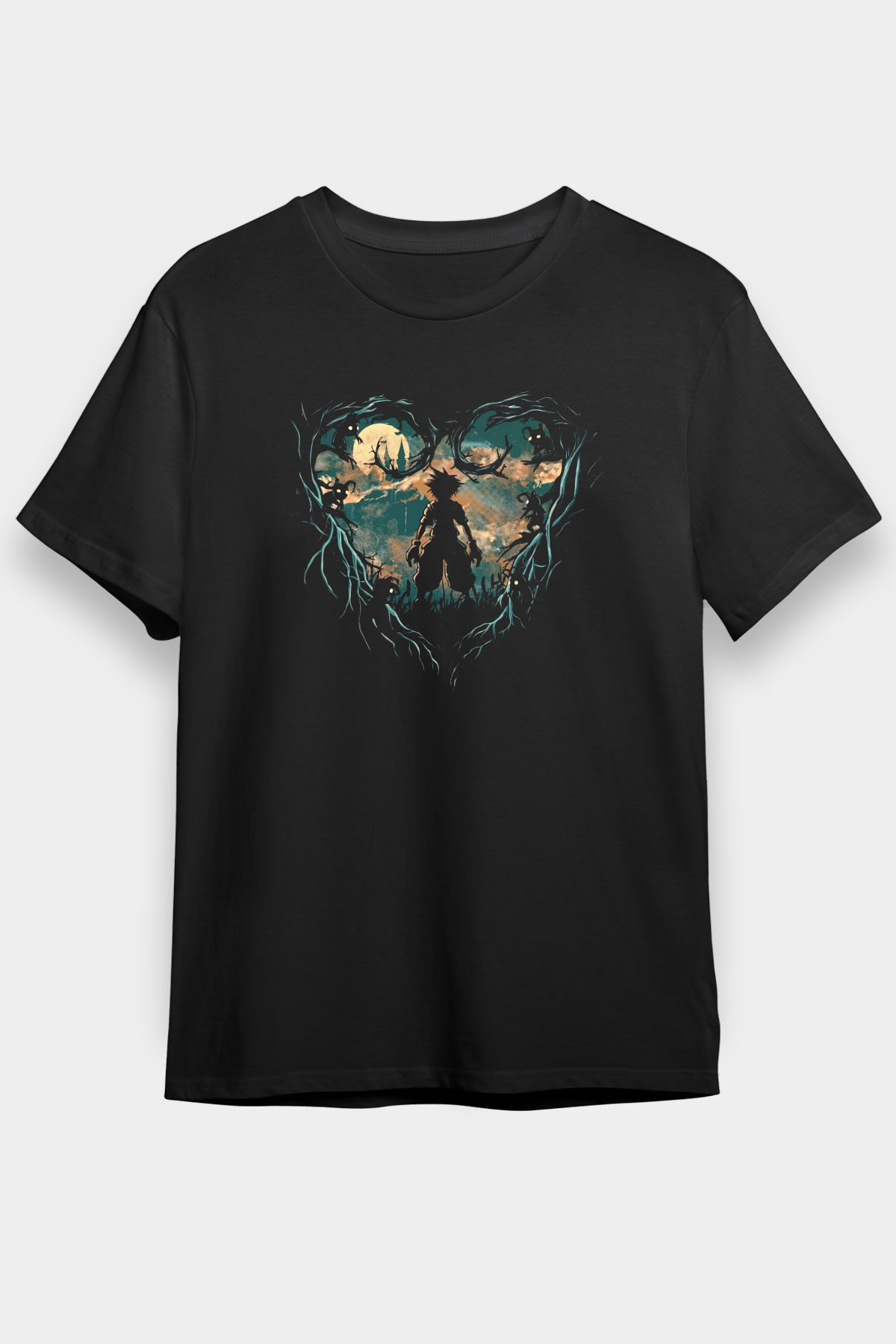 Kingdom Hearts Siyah Unisex Tişört T-Shirt