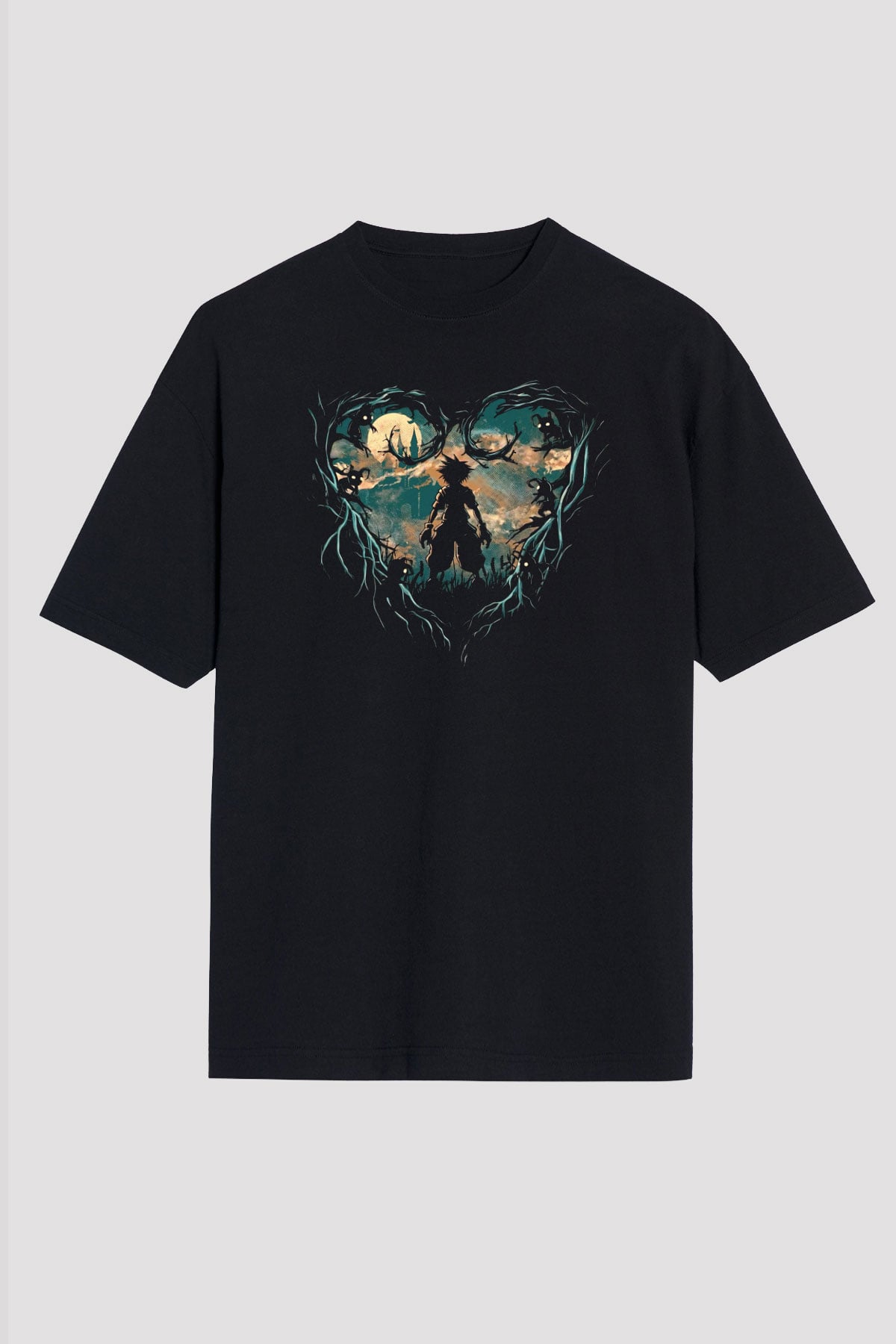 Kingdom Hearts Siyah Unisex Tişört T-Shirt