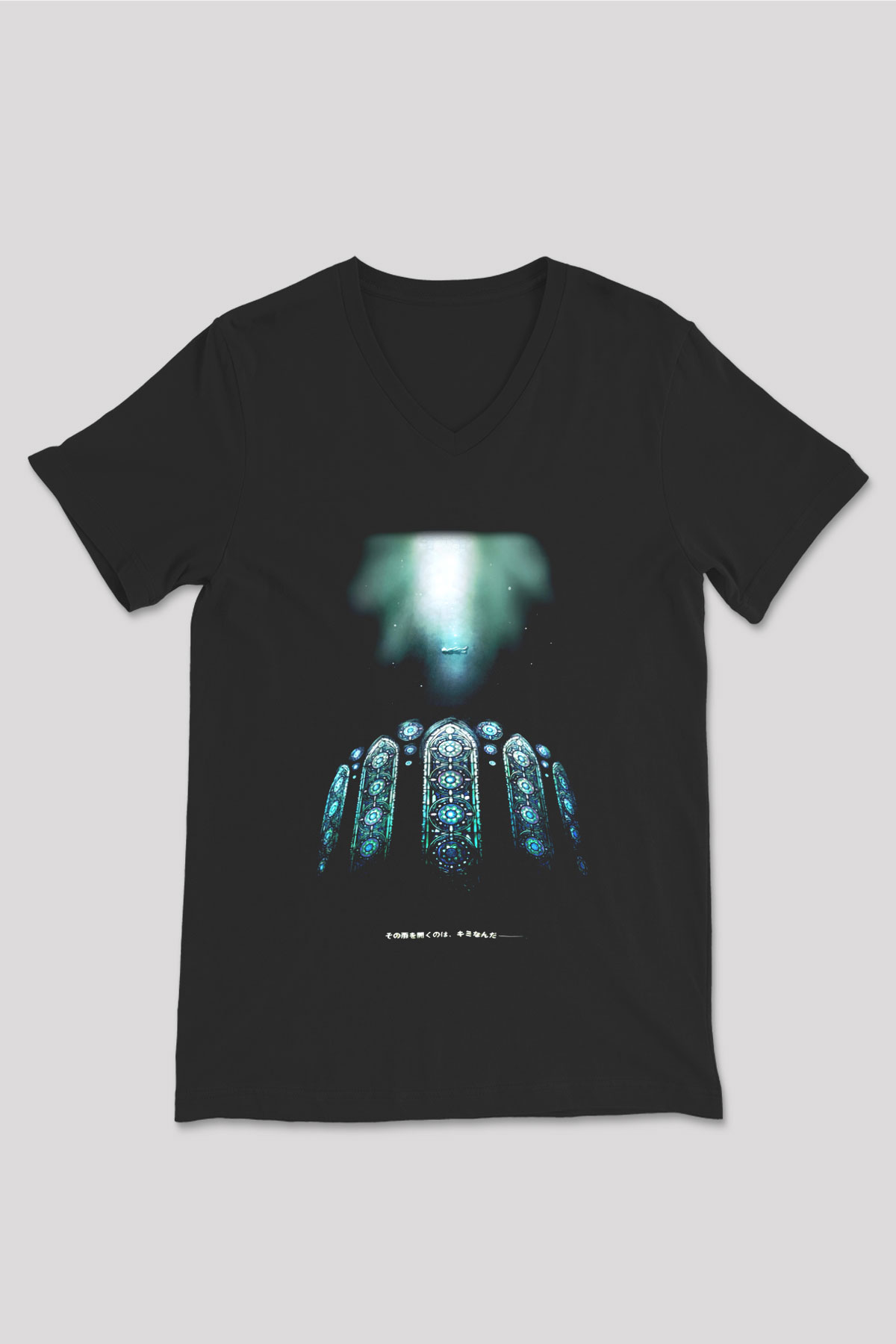 Kingdom Hearts Siyah Unisex V Yaka Tişört T-Shirt