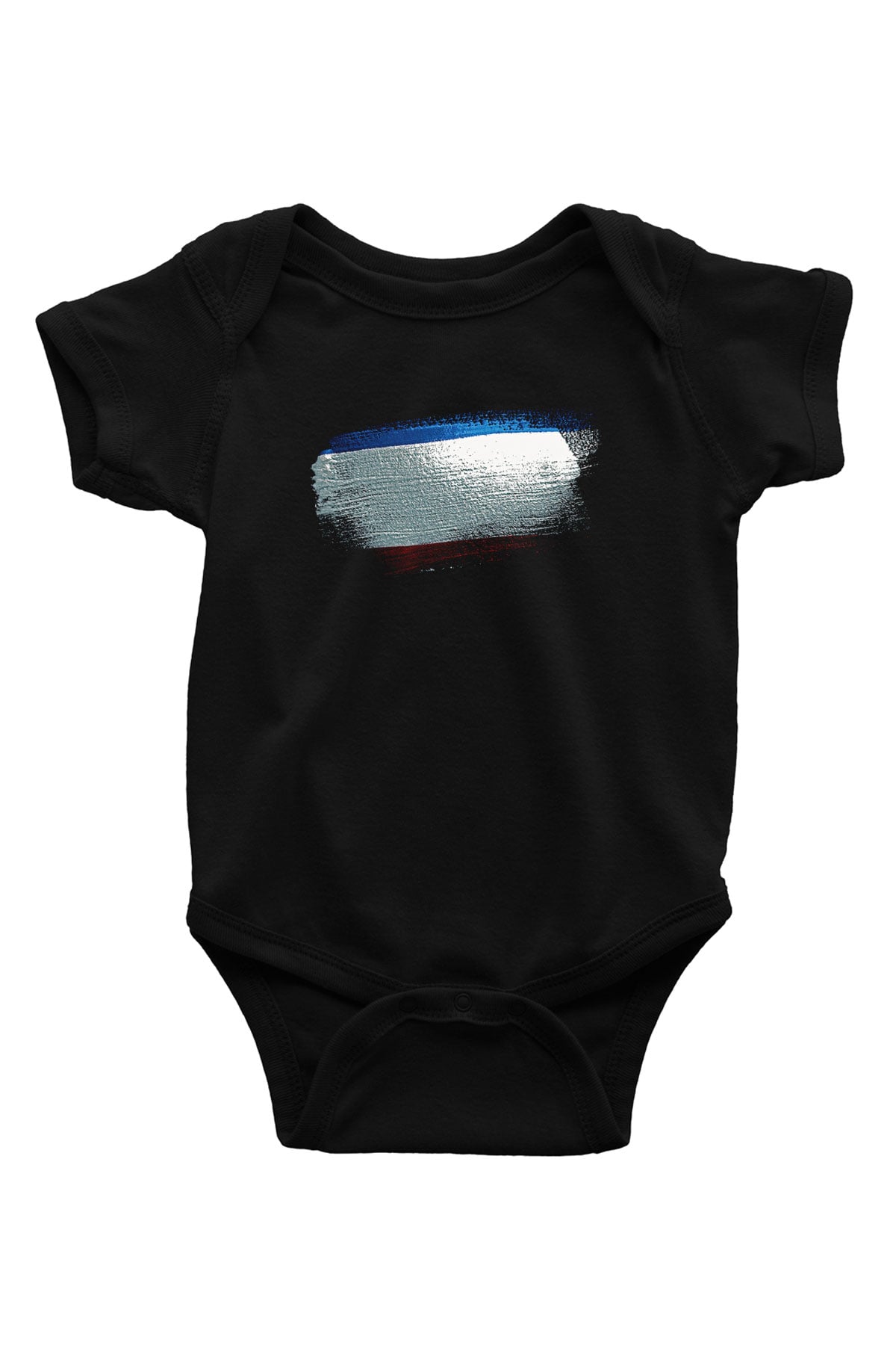 Kırım Yarımadası - Crimea Bayrağı Baskılı Unisex Siyah Bebek Body - Zıbın