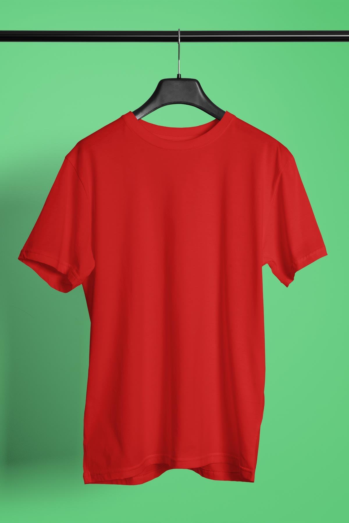 Kırmızı Basic Unisex Tişört T-Shirt - TişörtFabrikası