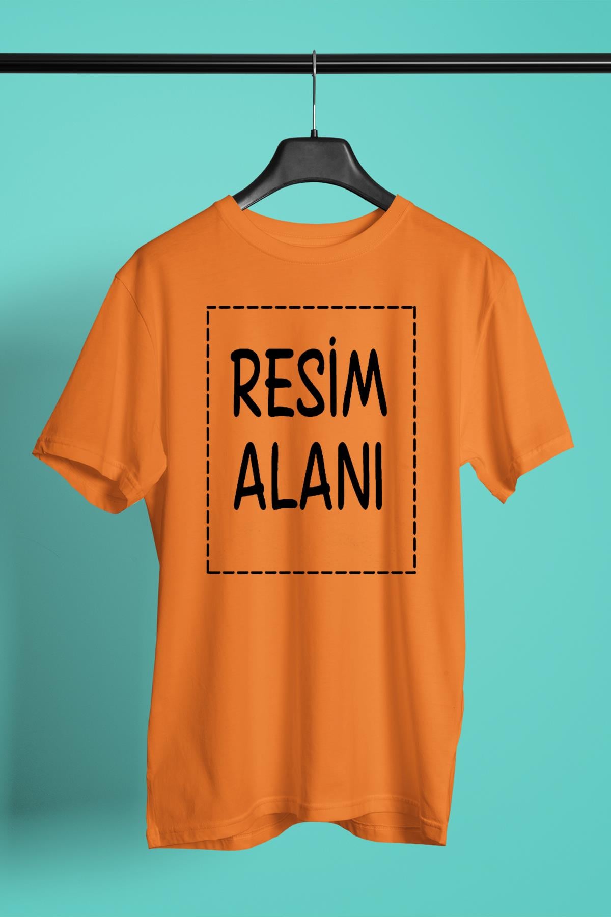 Kişiye Özel Unisex Turuncu Mavi Tişört | Tişört Tasarla