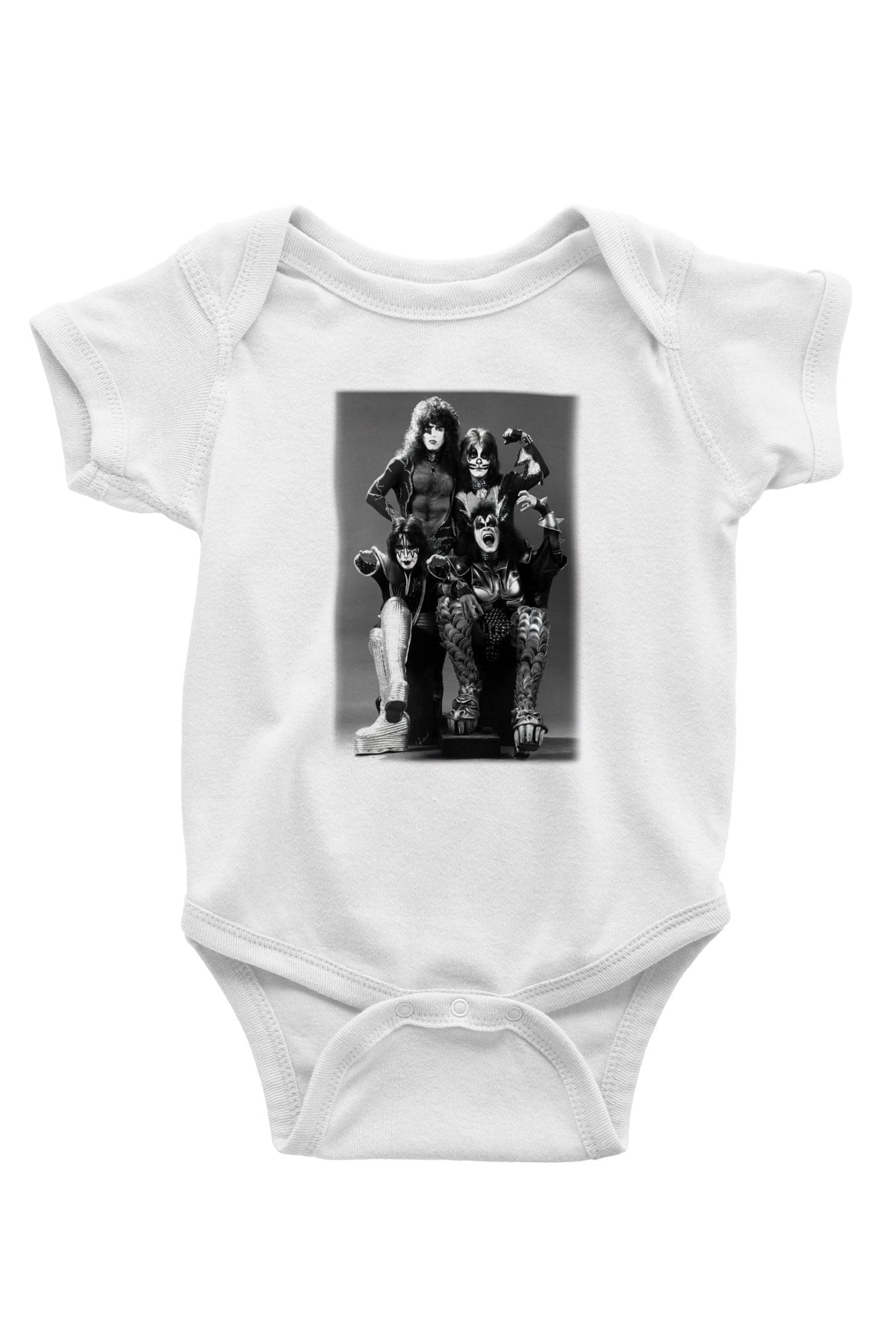 Kiss Baskılı Beyaz Unisex Bebek Body - Zıbın