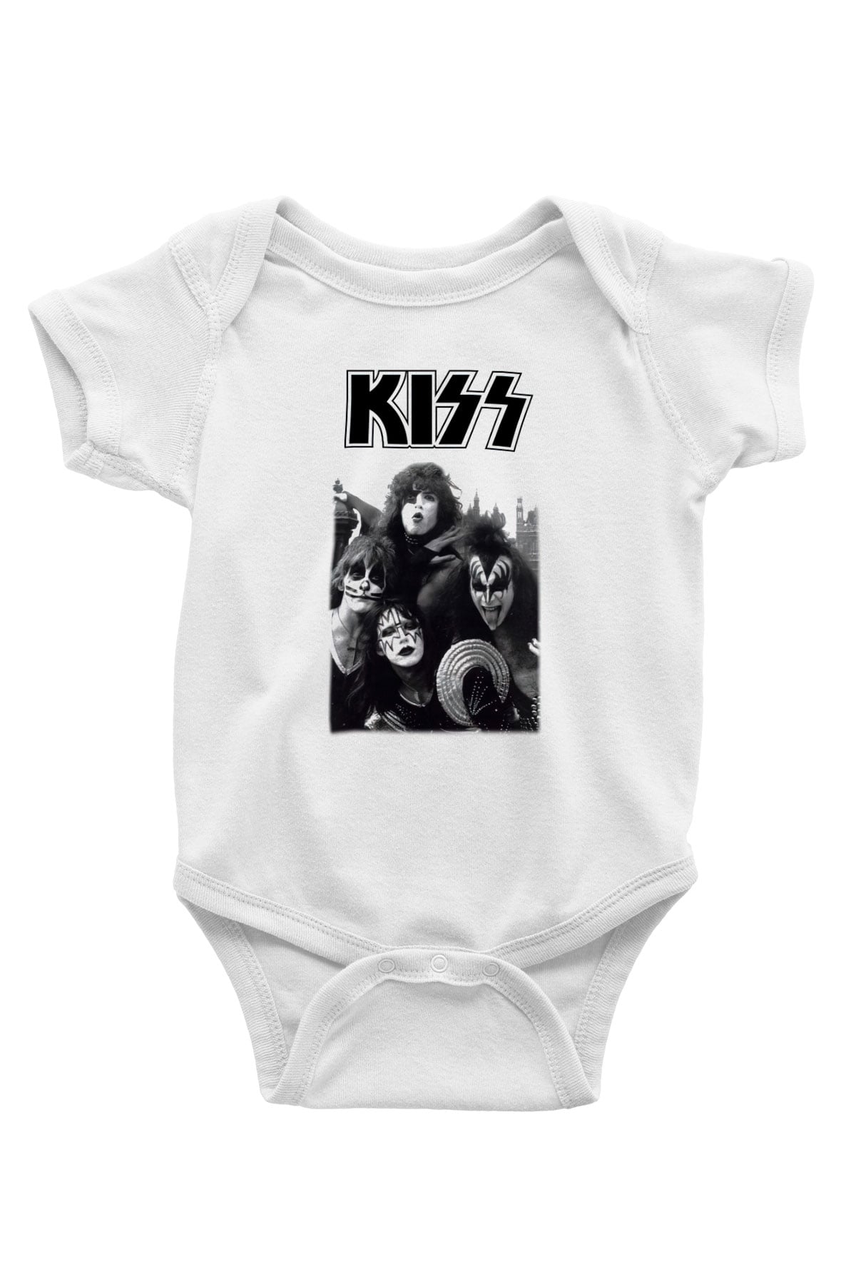 Kiss Baskılı Beyaz Unisex Bebek Body - Zıbın