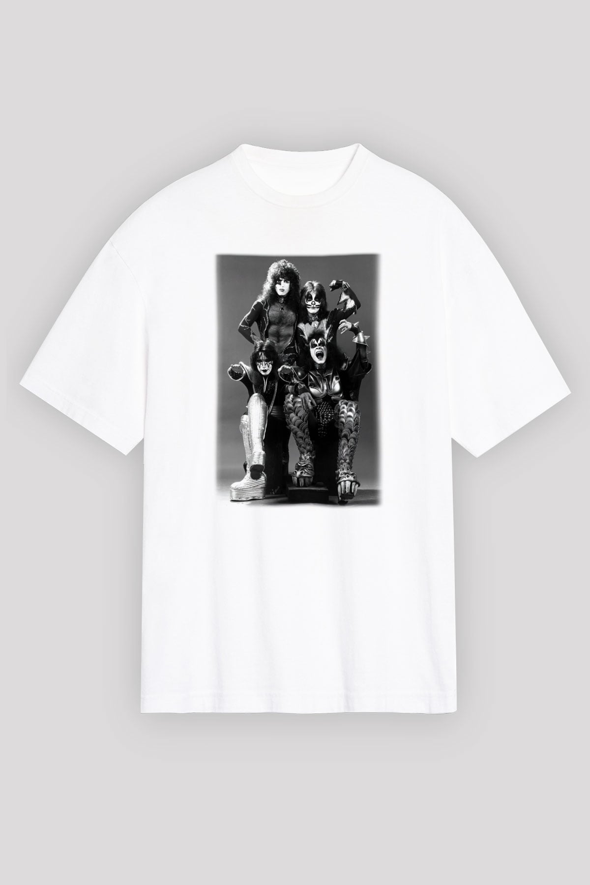 Kiss Beyaz Unisex Oversize Tişört T-Shirt