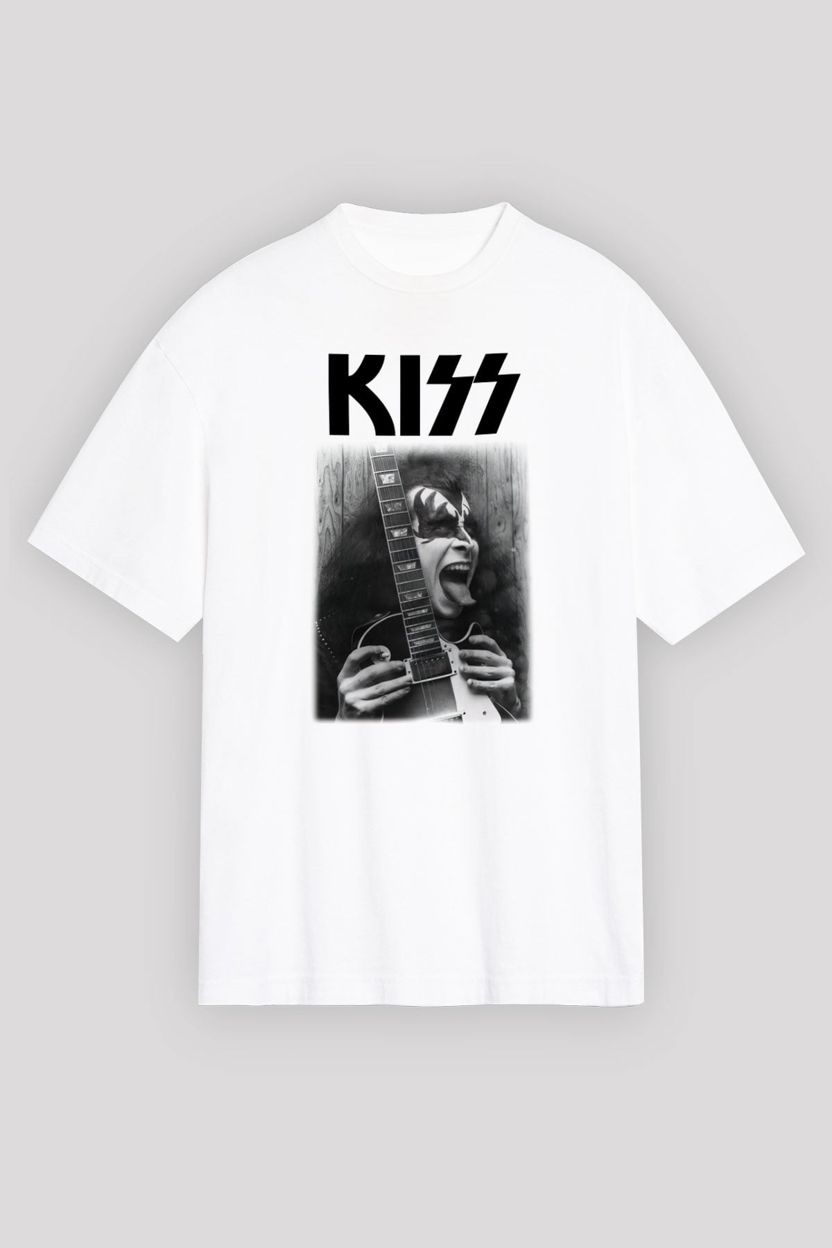 Kiss Beyaz Unisex Oversize Tişört T-Shirt